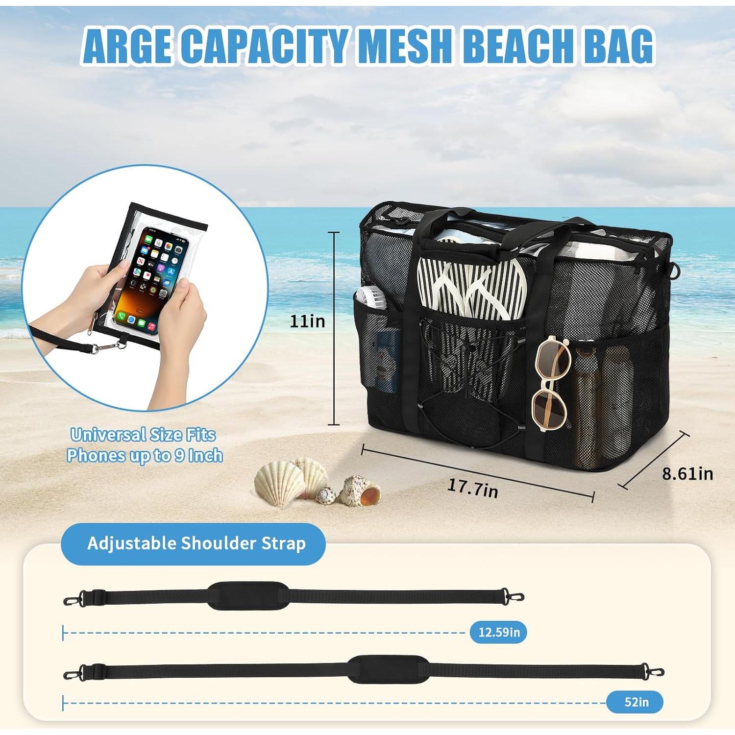 Bolsa de Playa Plegable PIG PIG GIRL Extra Grande Negra