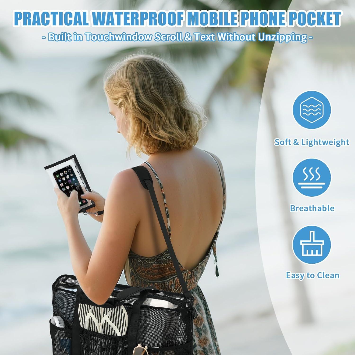 Bolsa de Playa Plegable PIG PIG GIRL Extra Grande Negra