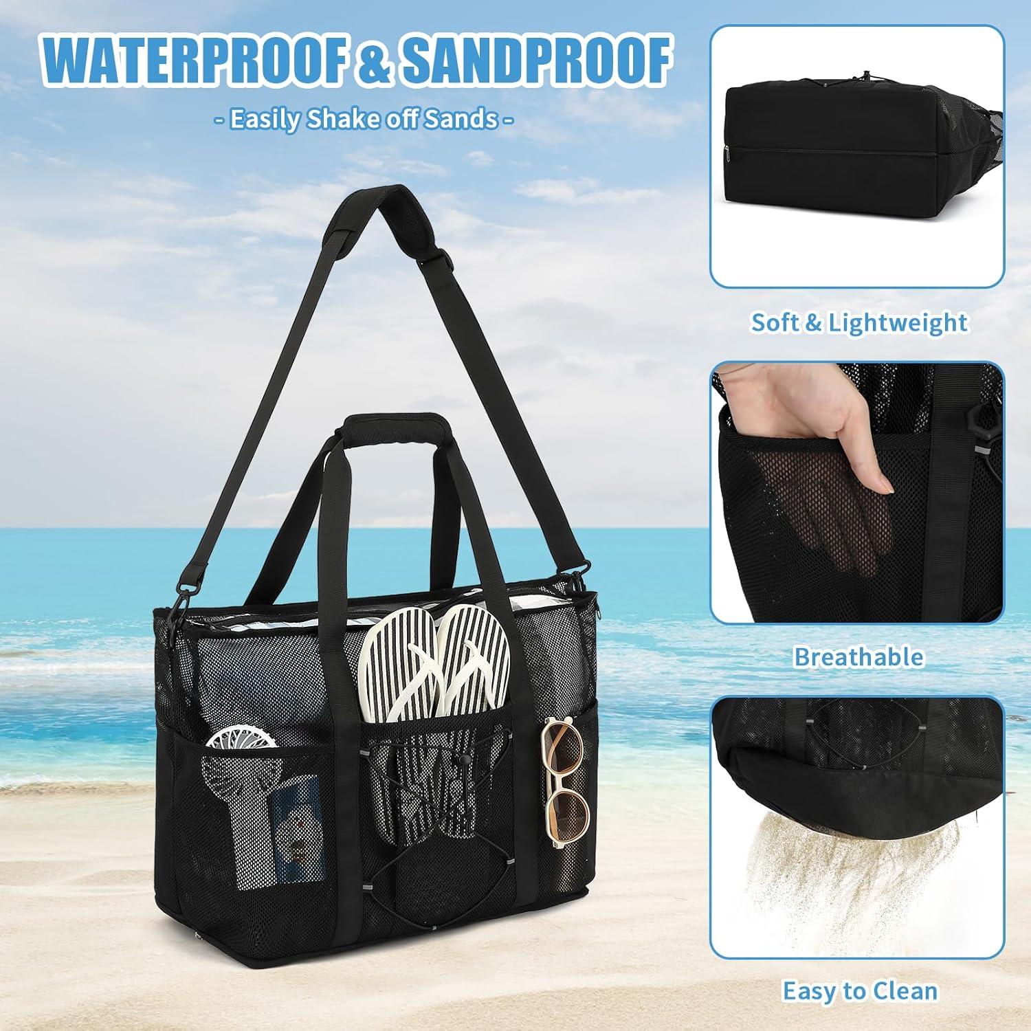 Bolsa de Playa Plegable PIG PIG GIRL Extra Grande Negra