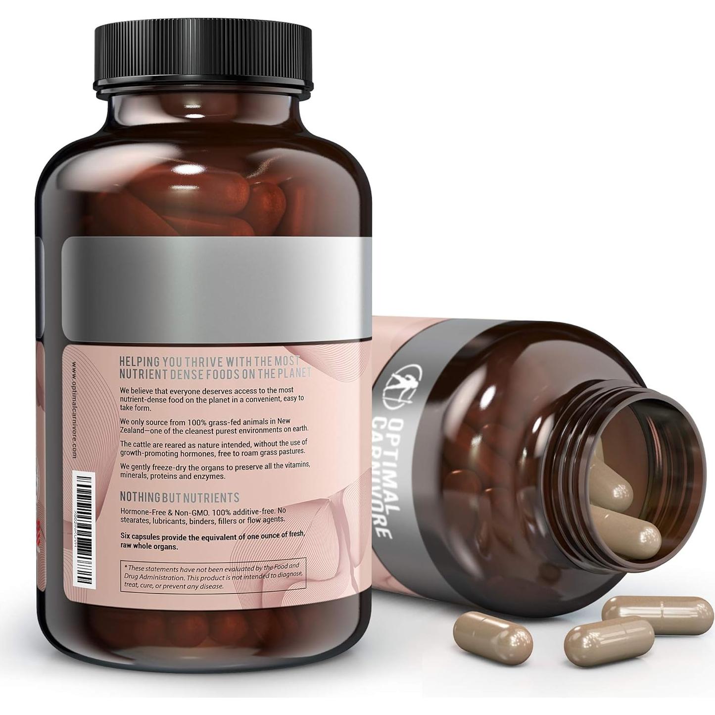 Cápsulas de Hígado de Res Optimal Carnivore 180 Unidades