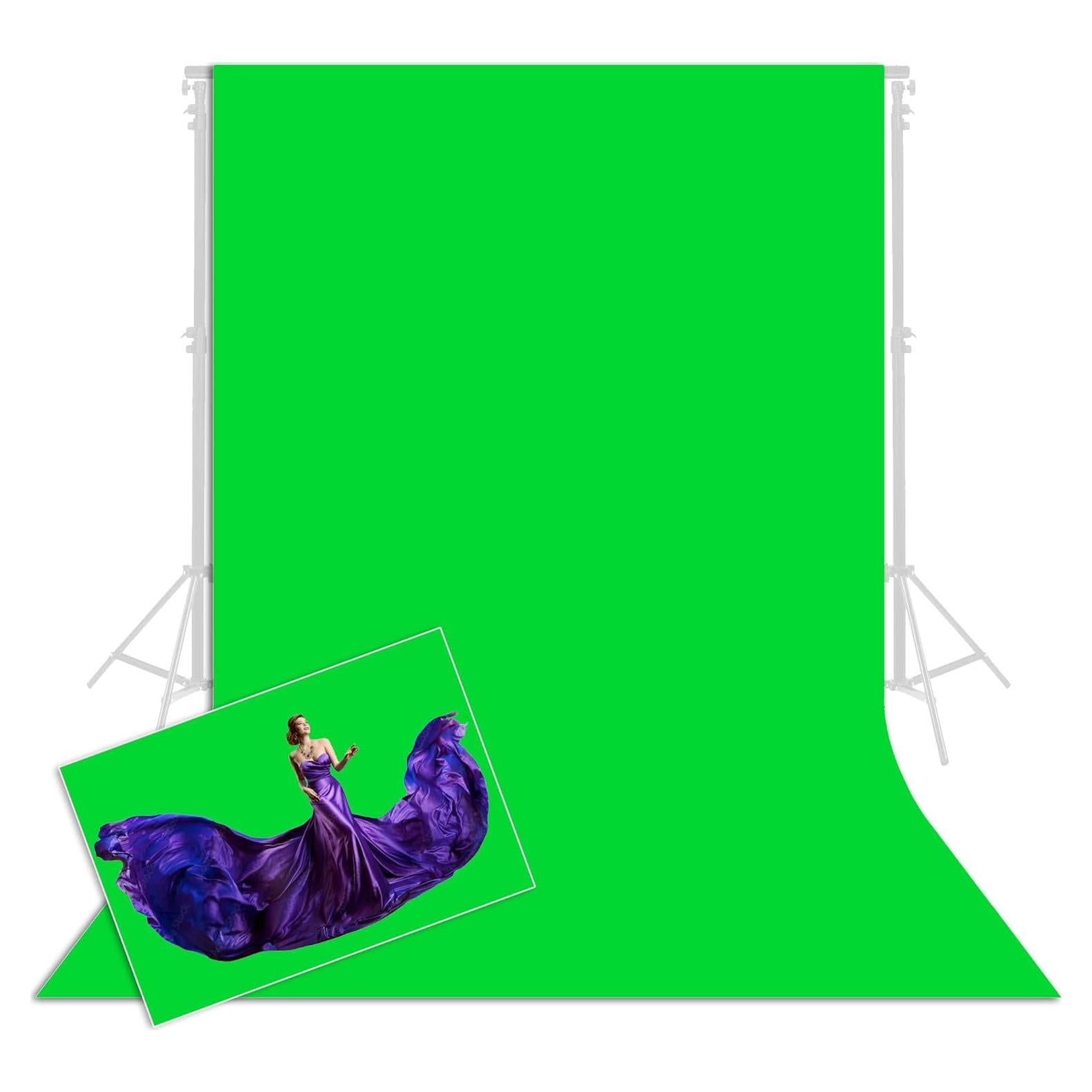 Fondo Prisma 9x5.5m Algodón Orgánico Verde Aterciopelado