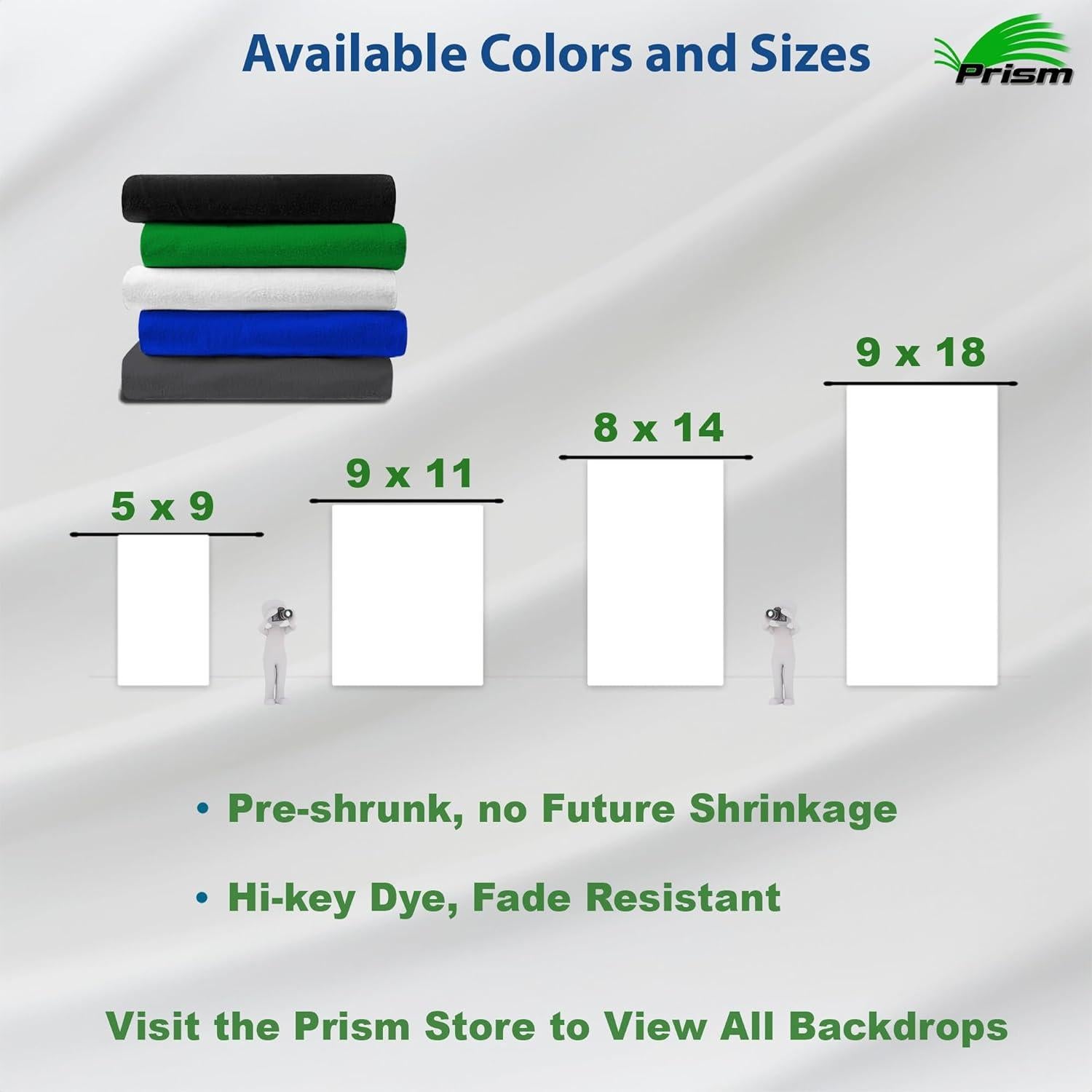 Fondo Prisma 9x5.5m Algodón Orgánico Verde Aterciopelado