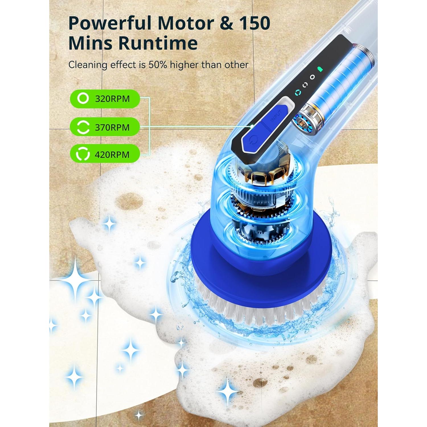 Cepillo de Limpieza Eléctrico VaxBree 420RPM 8 Cabezas Ajustable