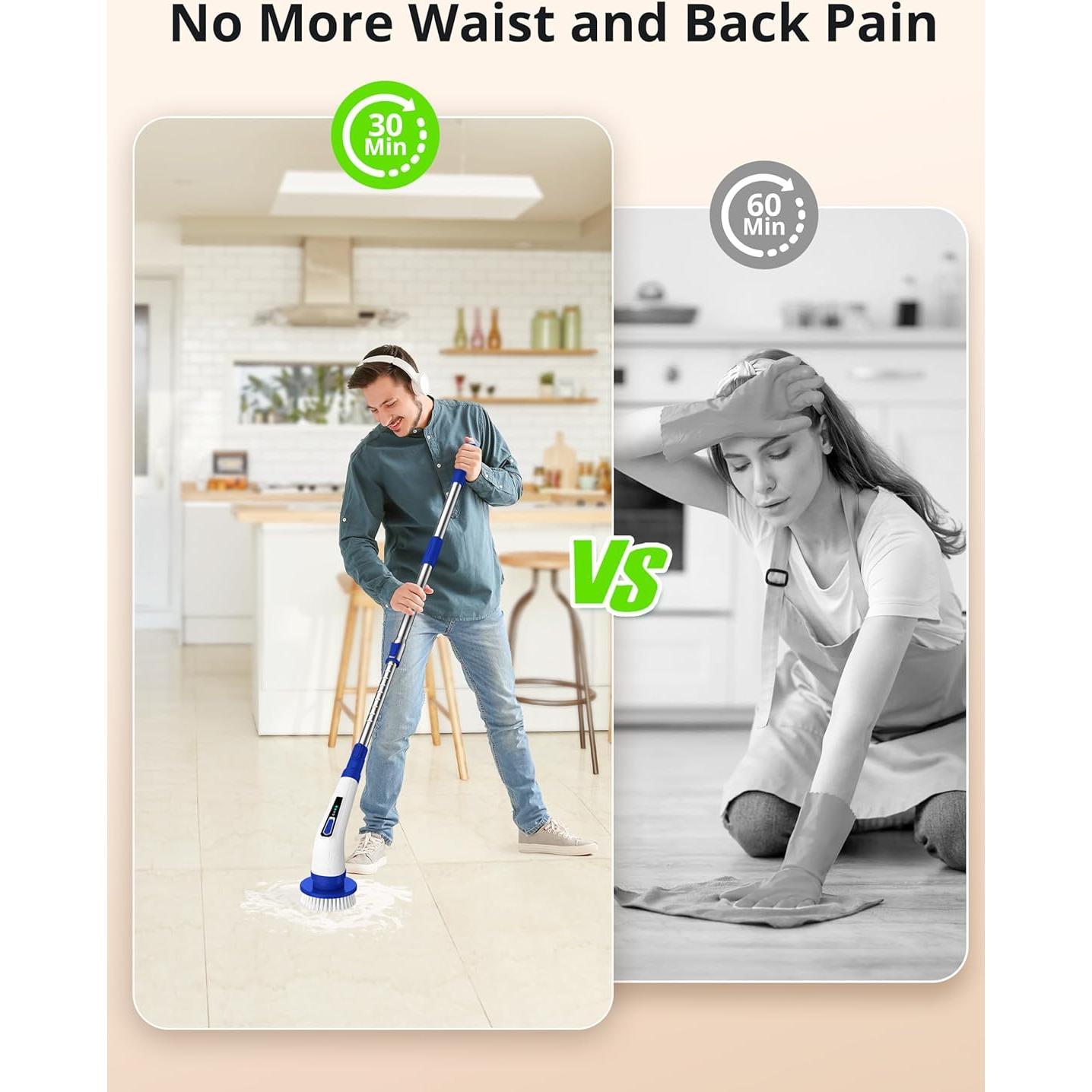 Cepillo de Limpieza Eléctrico VaxBree 420RPM 8 Cabezas Ajustable