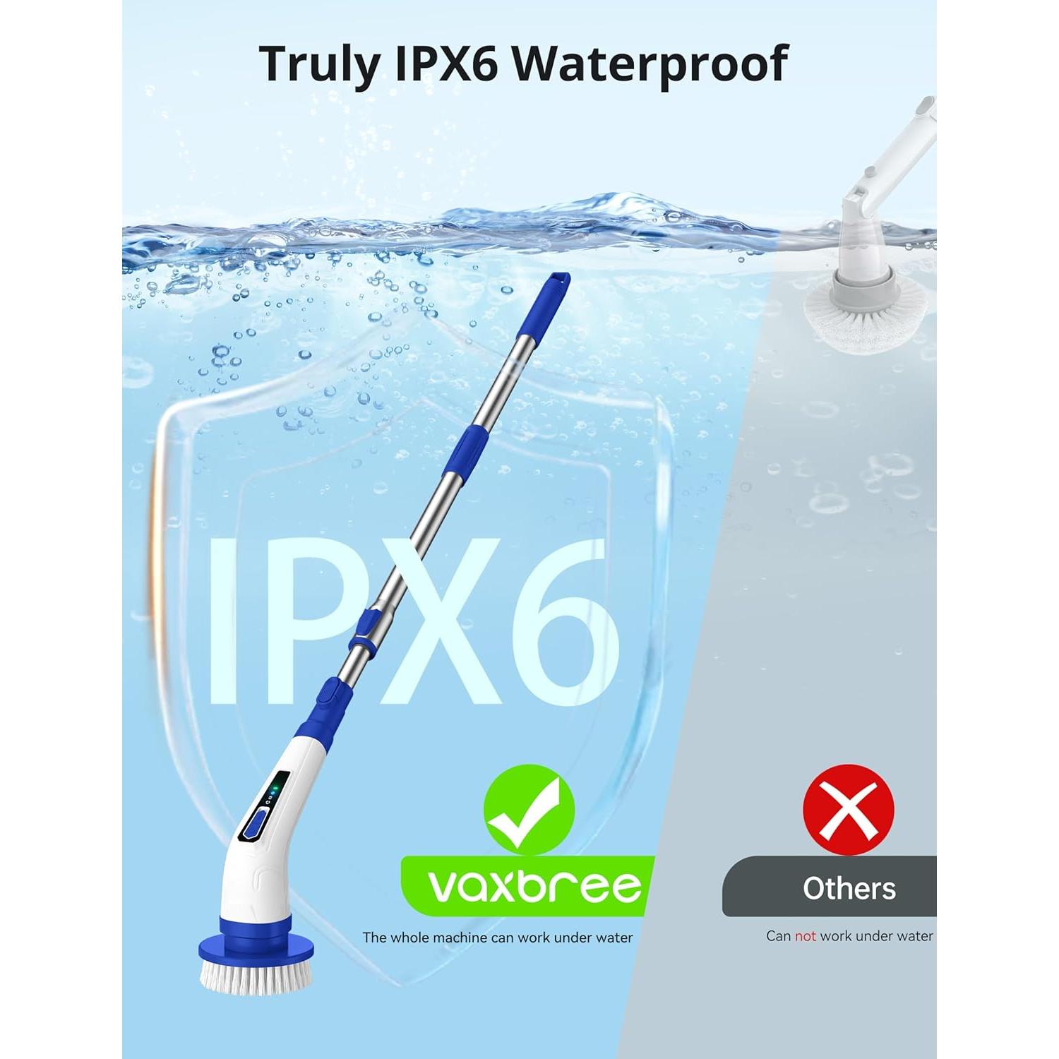 Cepillo de Limpieza Eléctrico VaxBree 420RPM 8 Cabezas Ajustable