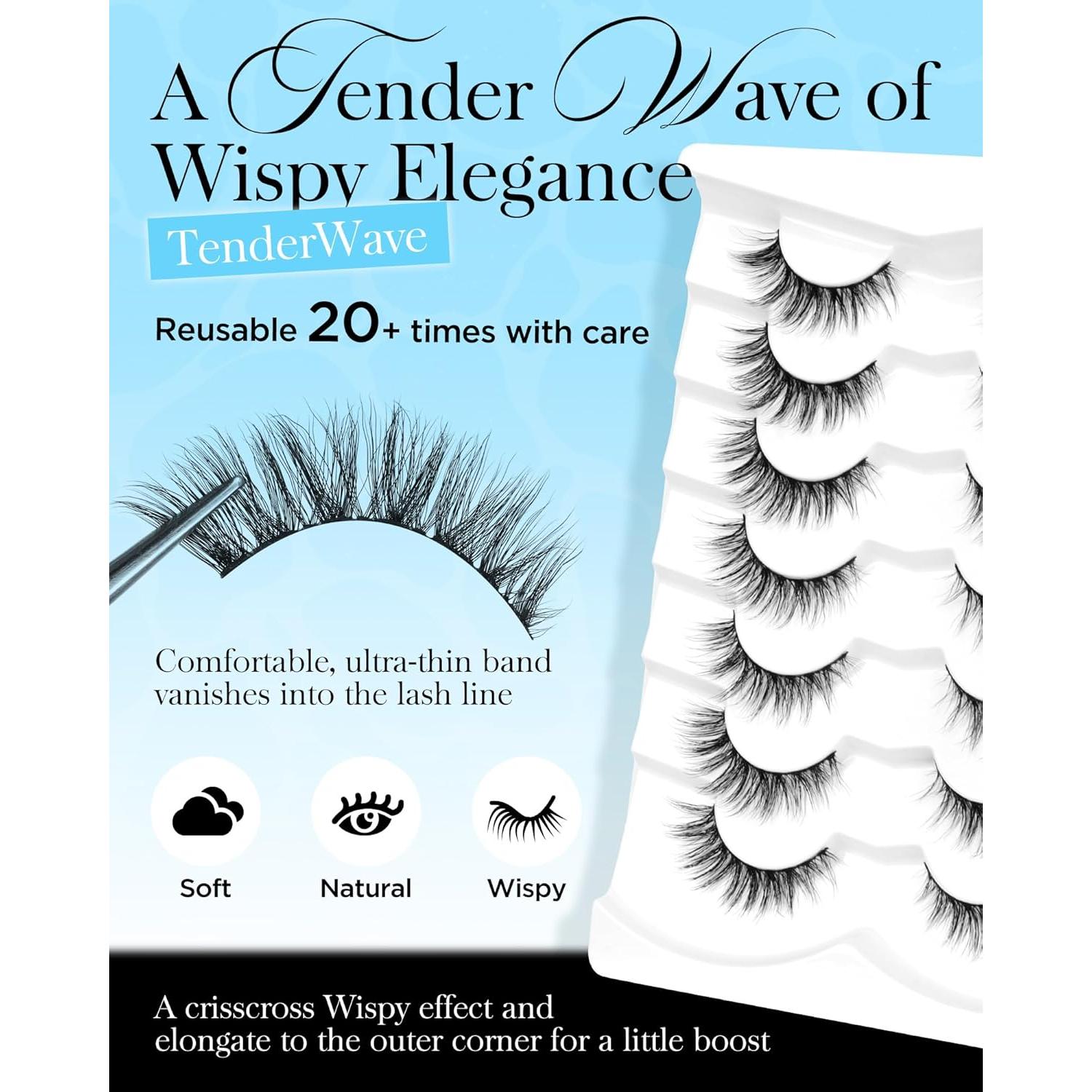 Pestañas Postizas BEYELIAN 6-14mm Ojos de Gato Reutilizables