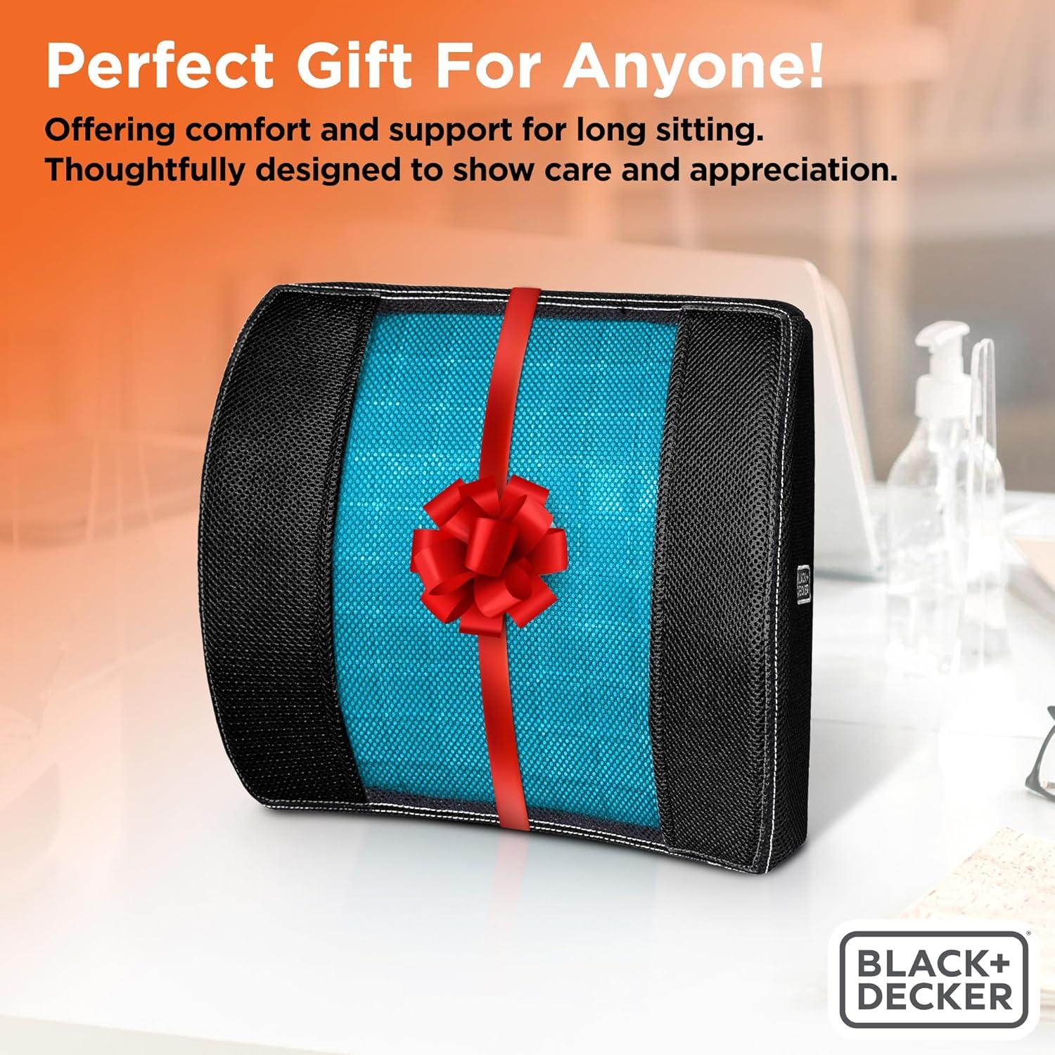Cojín Lumbar Ergonómico BLACK+DECKER con Gel Refrigerante