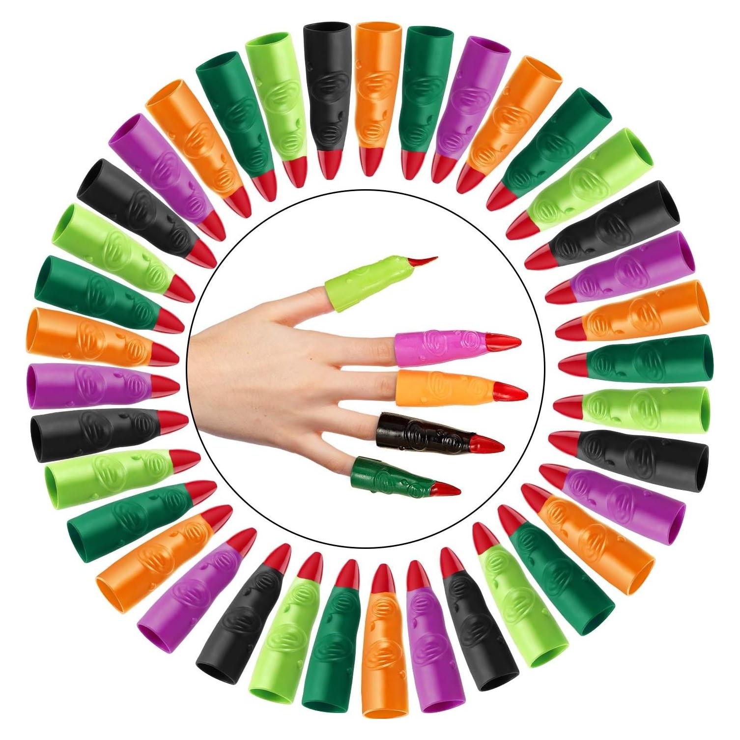 60 Dedos de Bruja Coloridos Skylety para Halloween - Accesorios