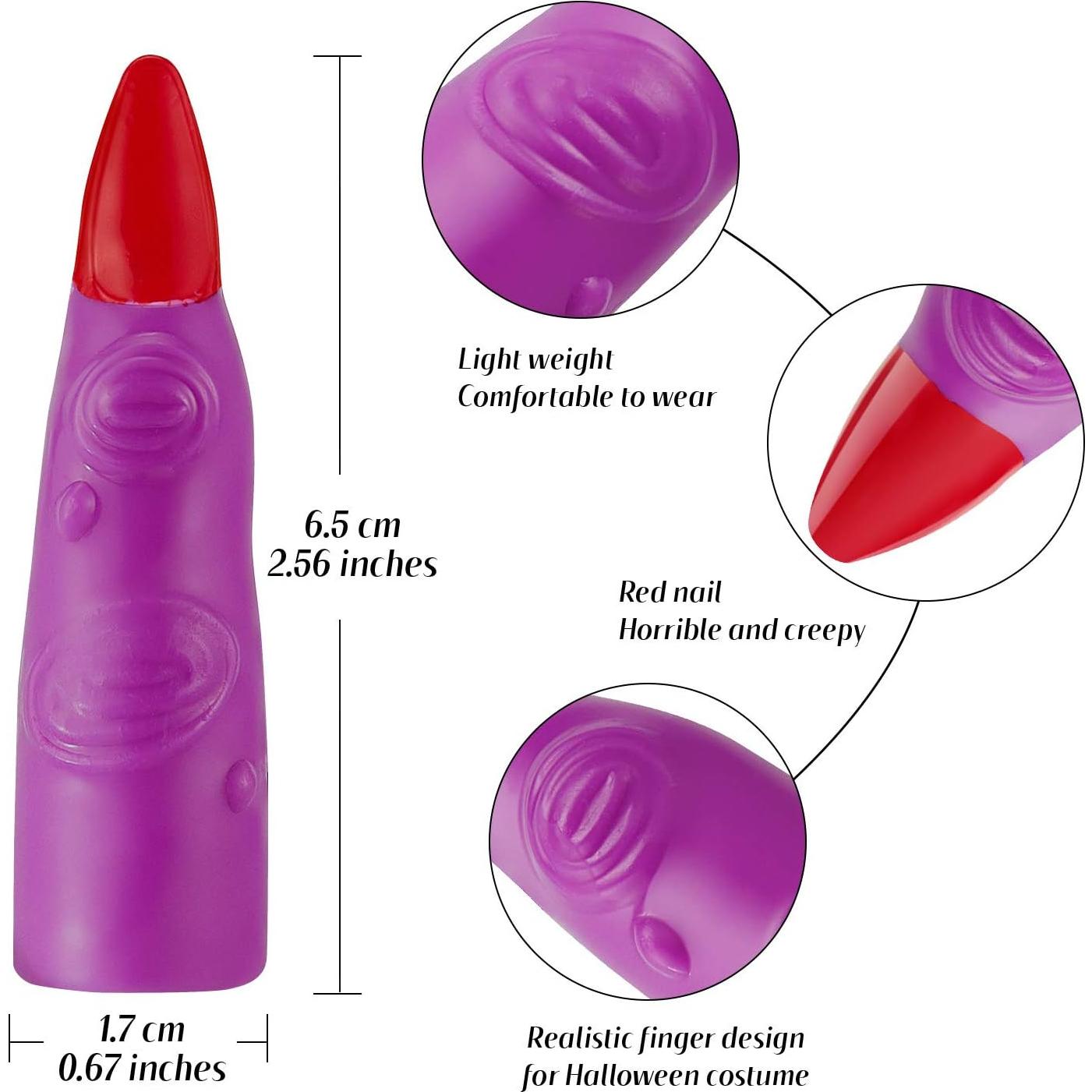 60 Dedos de Bruja Coloridos Skylety para Halloween - Accesorios