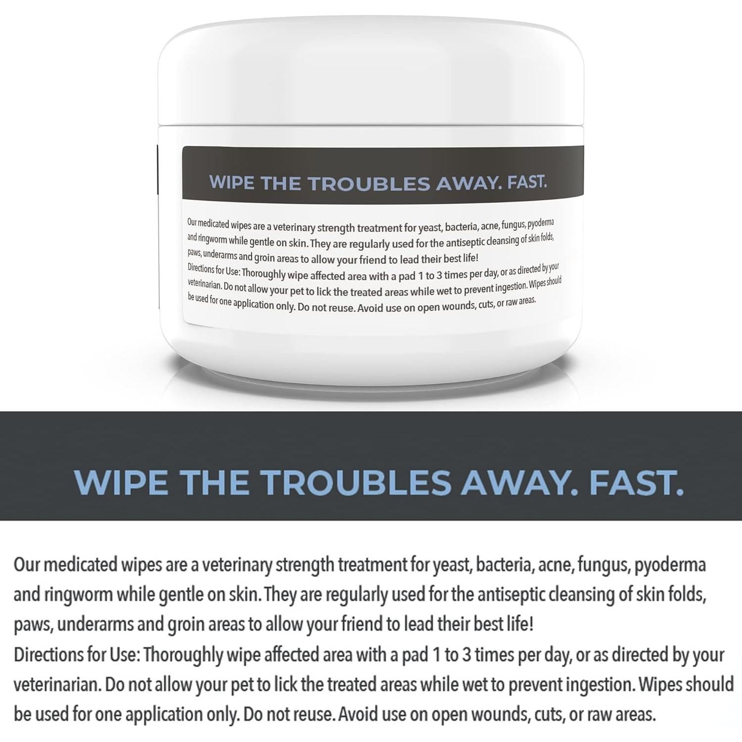 Toallitas Antibacterianas y Antifúngicas Smiling Paws - 50 Unidades x 2