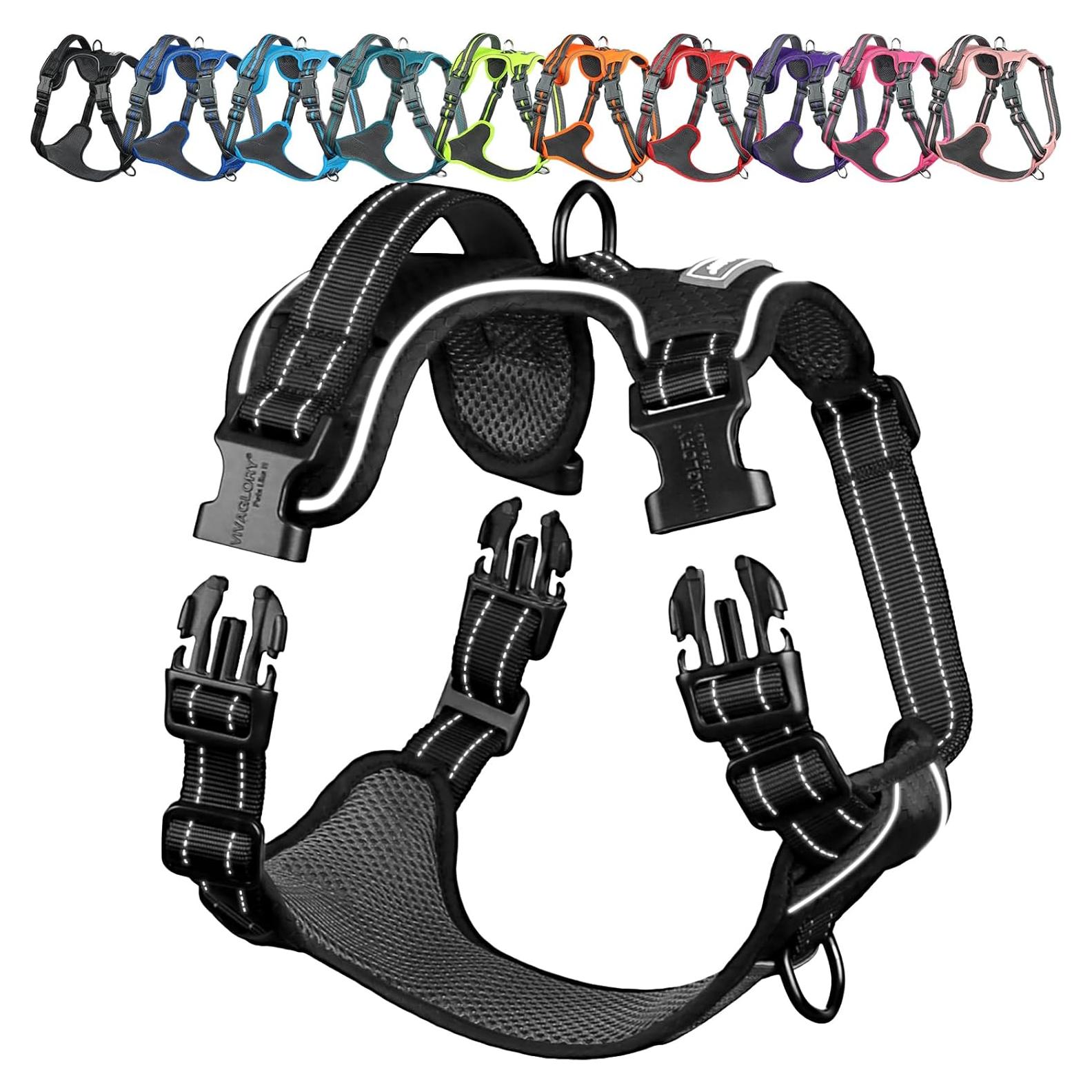 Arnés para Perros VIVAGLORY Easewalk Antitirones XS Negro