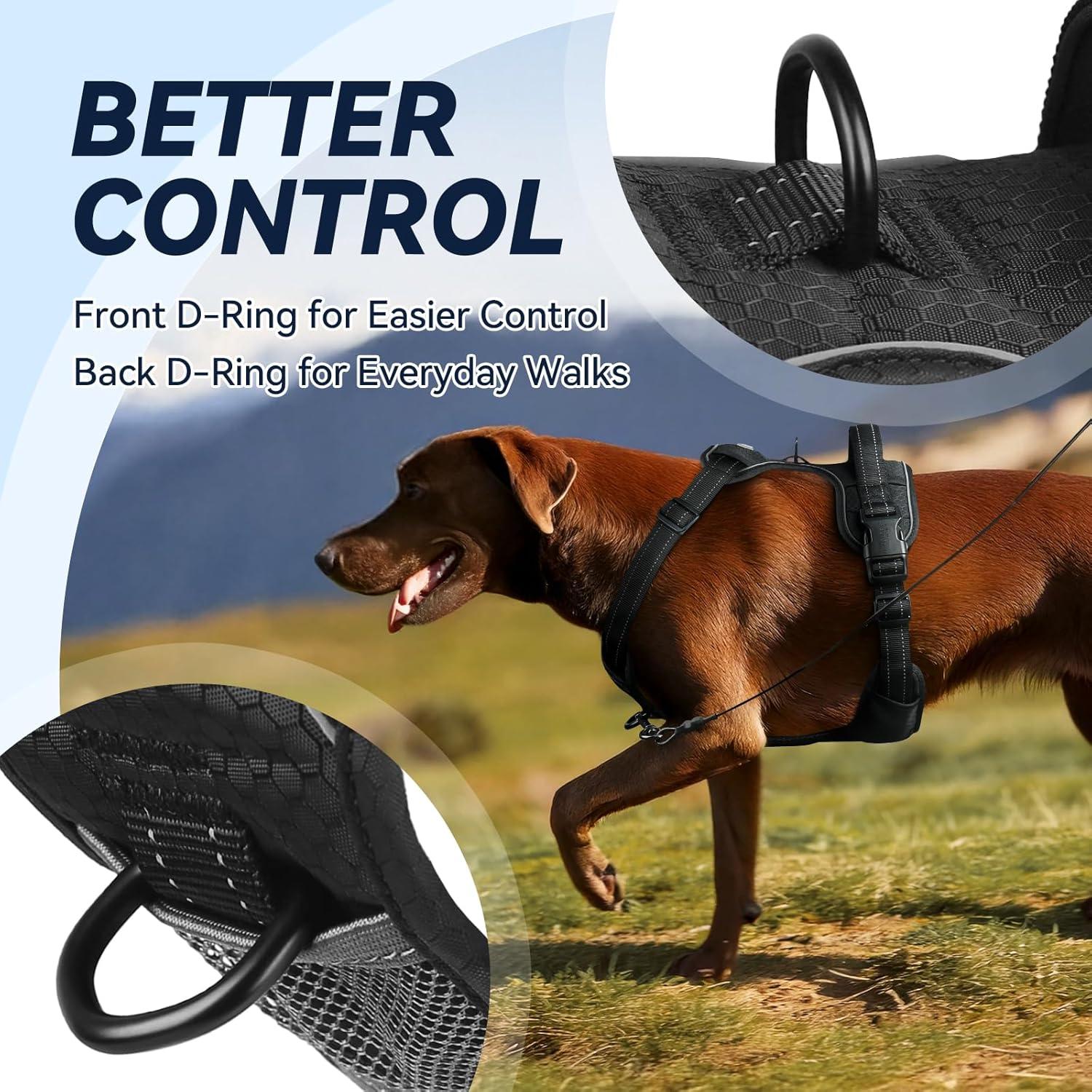 Arnés para Perros VIVAGLORY Easewalk Antitirones XS Negro