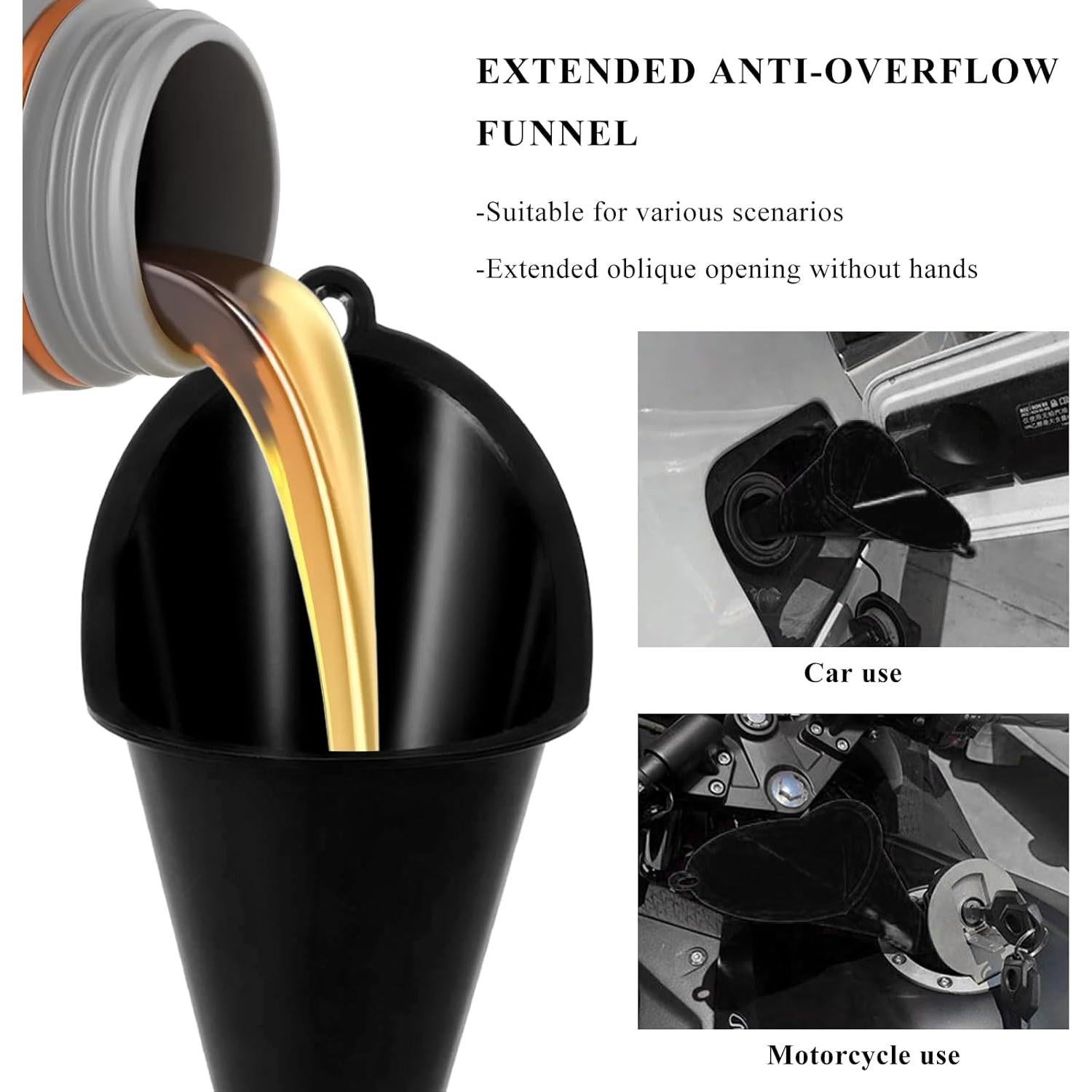 2 Embudos de Aceite ZNDAW Plástico Cuello Largo Multiusos