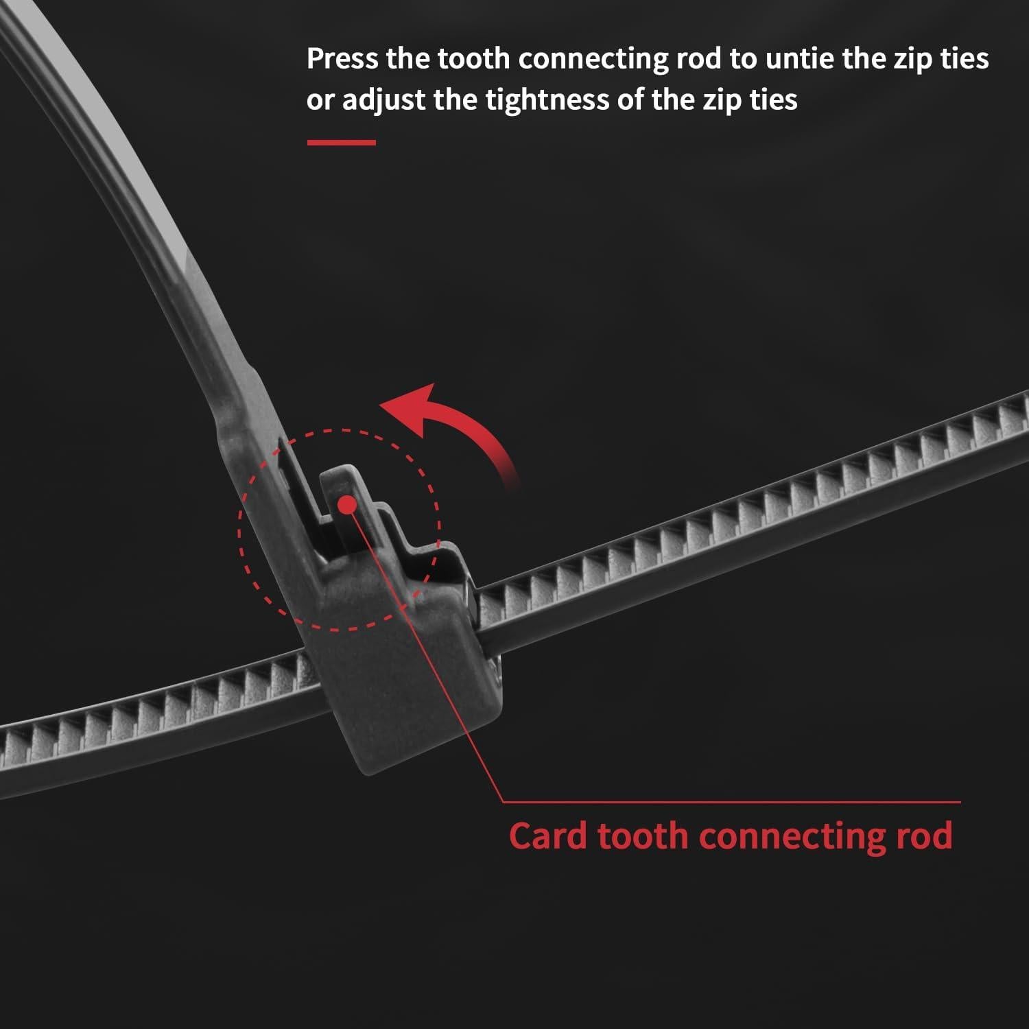 Bridas Reutilizables Negras BethTie 20.32 cm 100 Pcs Nylon