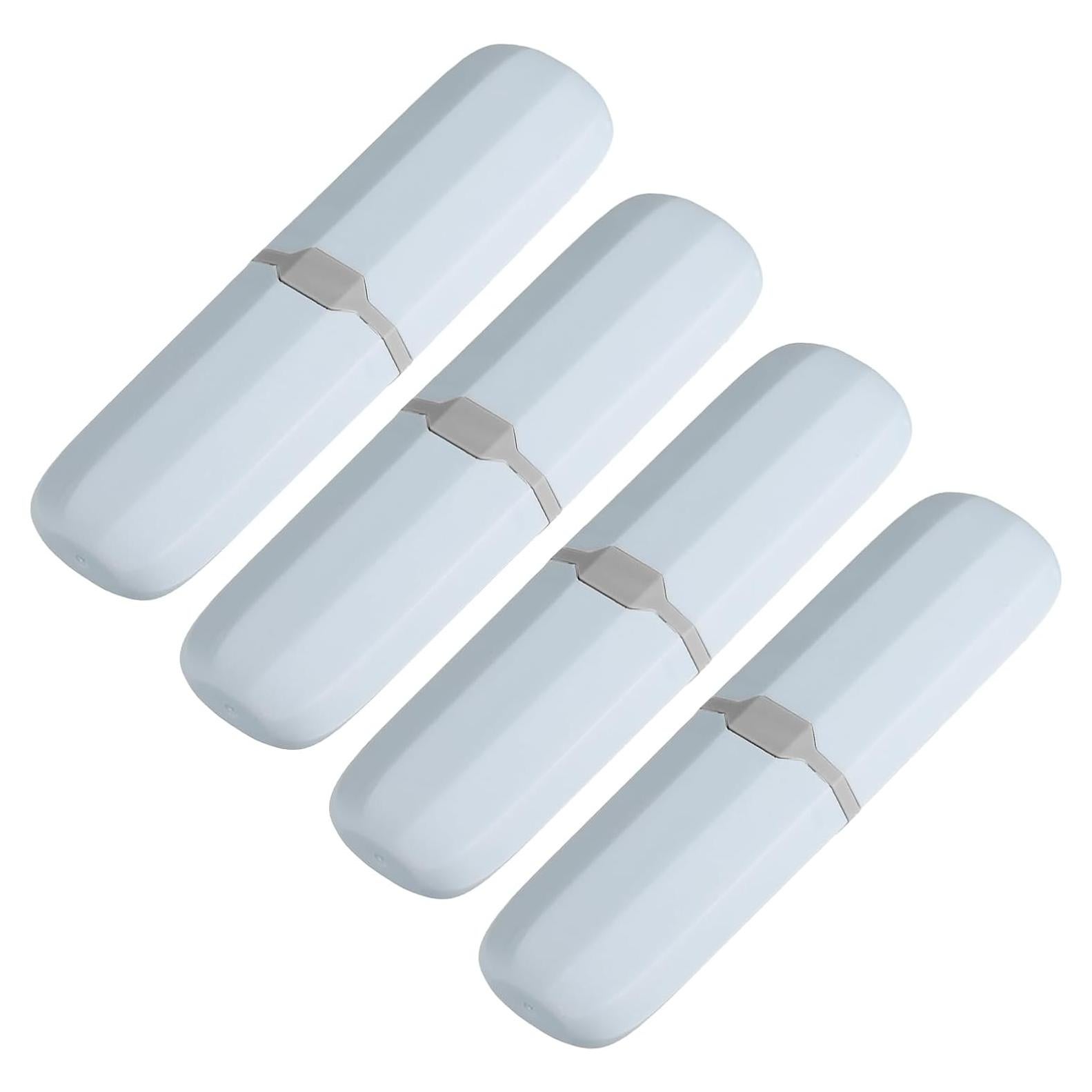 Estuche de Cepillo de Dientes de Viaje uxcell 4pcs Azul 20x5.5cm