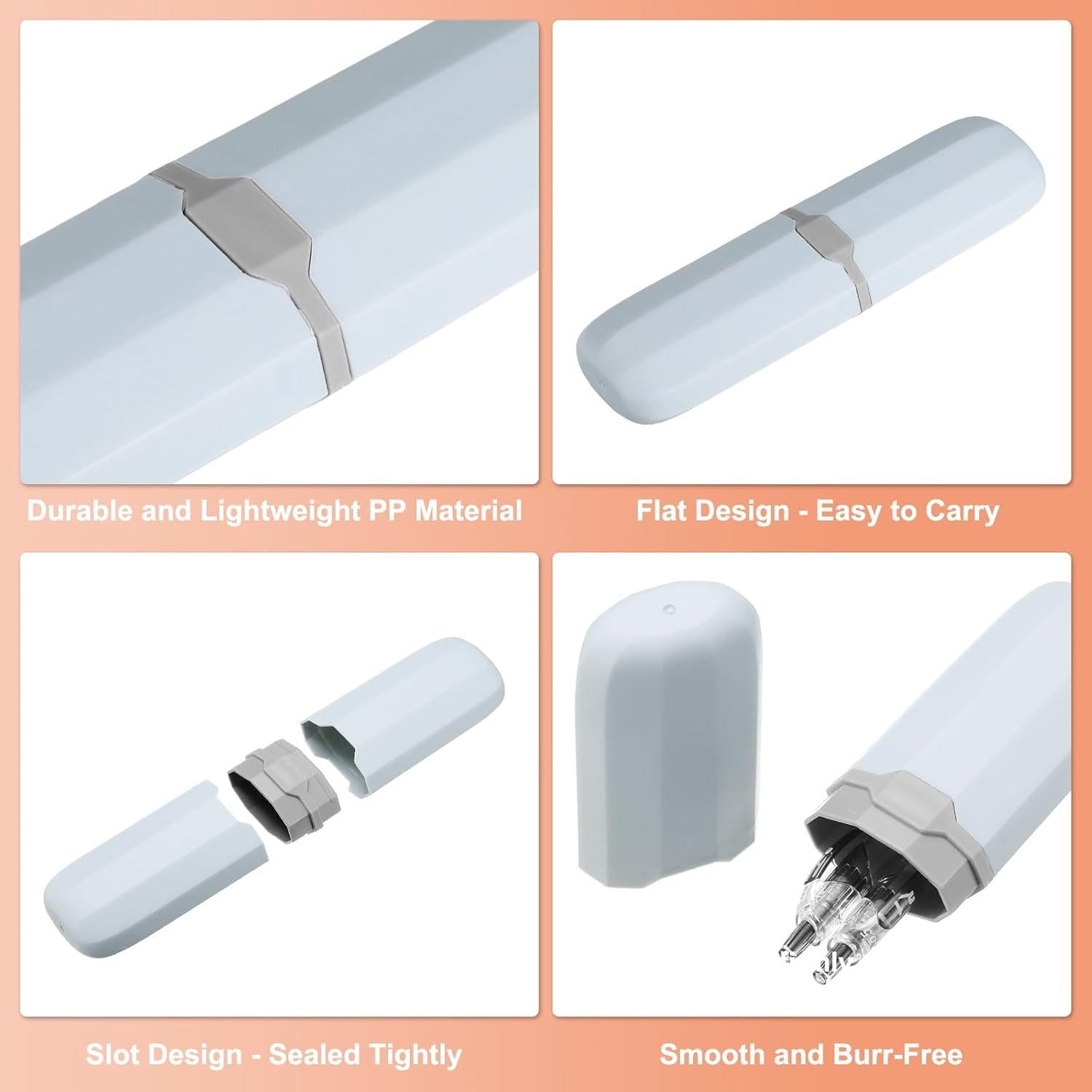 Estuche de Cepillo de Dientes de Viaje uxcell 4pcs Azul 20x5.5cm