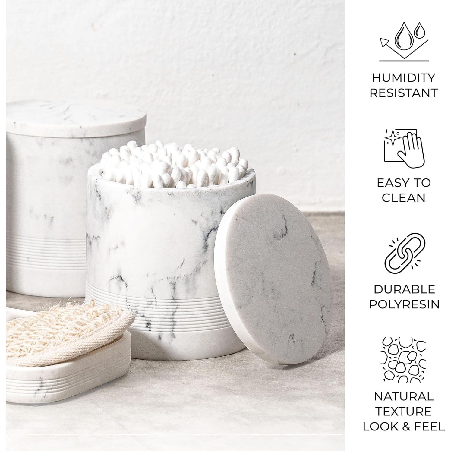 Juego de Accesorios de Baño ZCCZ 6 Piezas Mármol Blanco