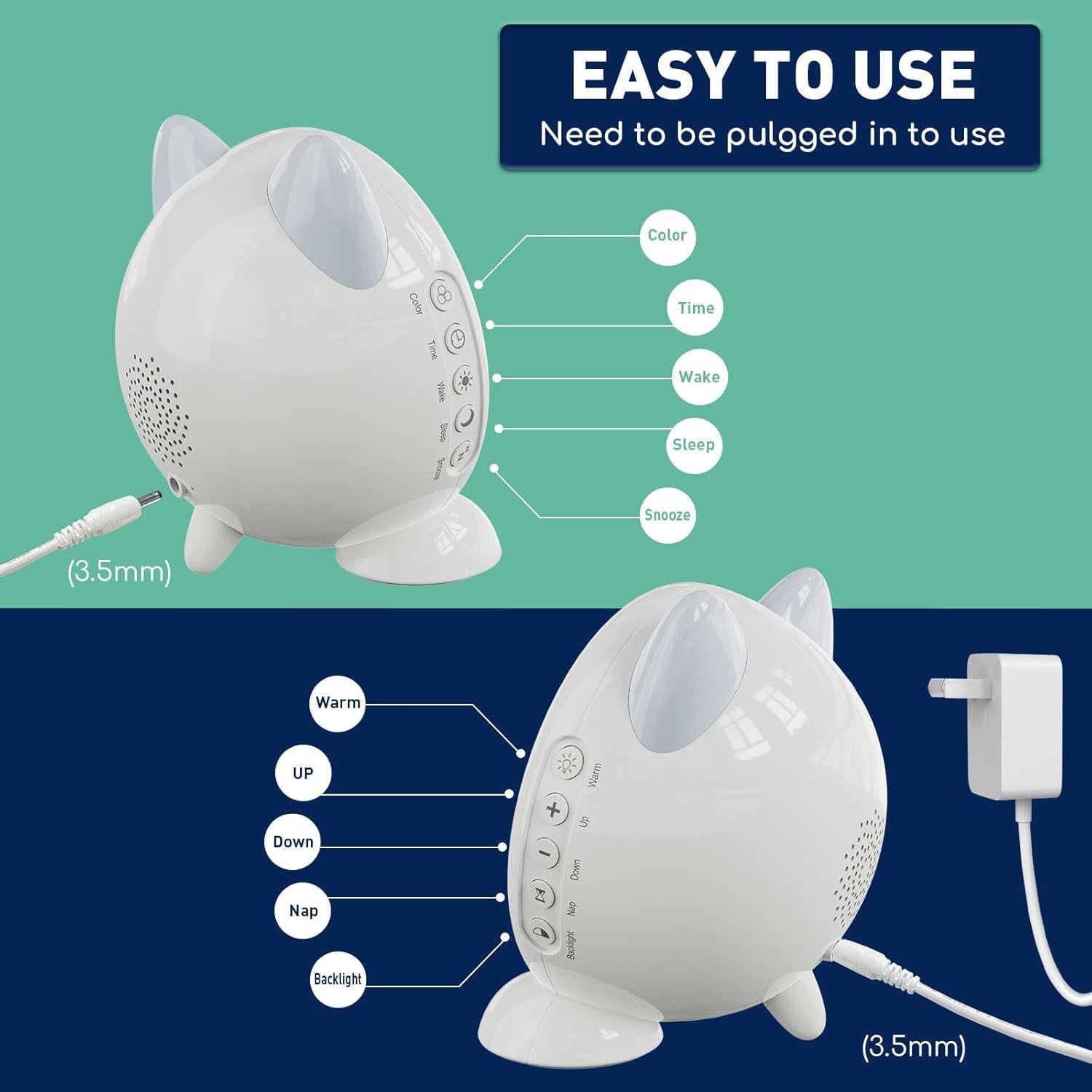 Reloj Despertador Infantil I·CODE A100 con Luz Nocturna