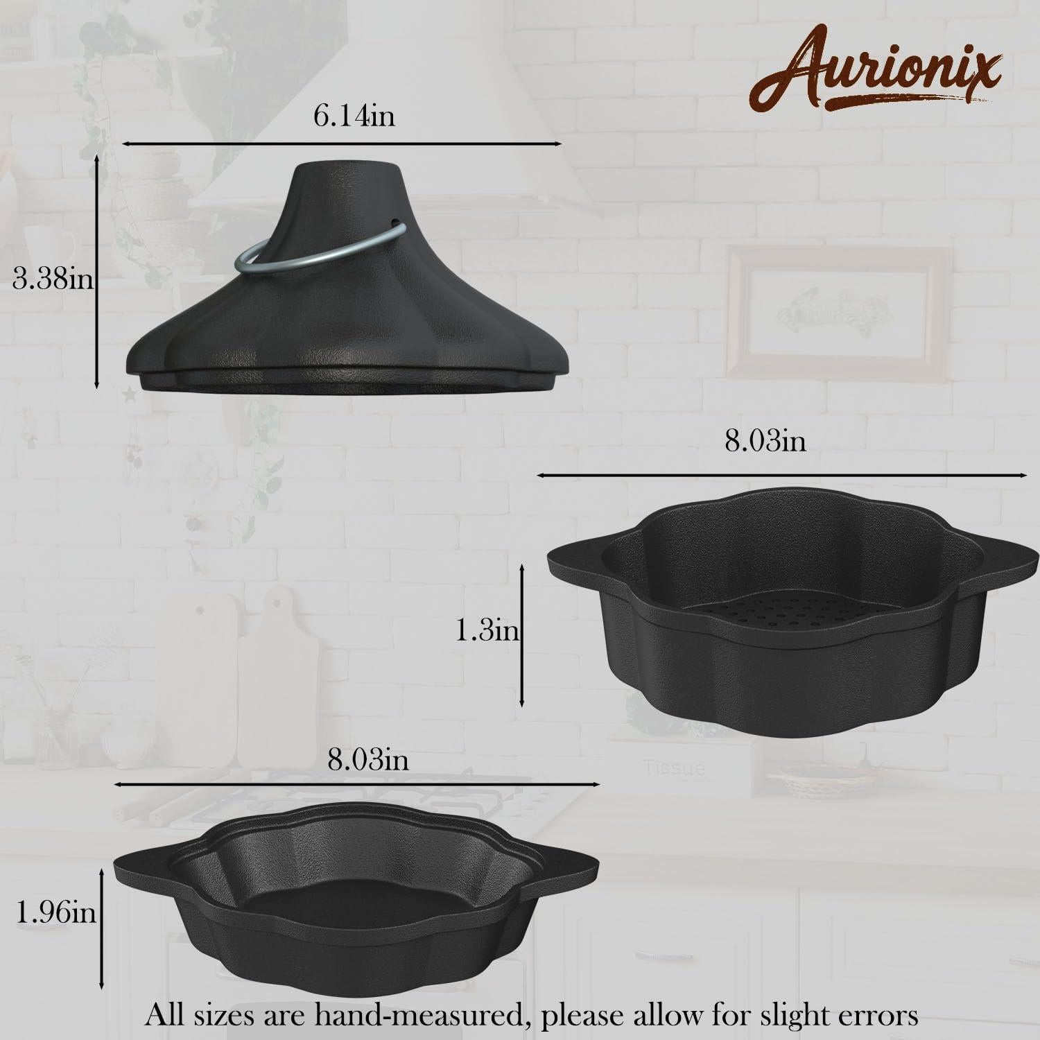 Cacerola de Hierro Fundido Aurionix 3-en-1 con Vaporera