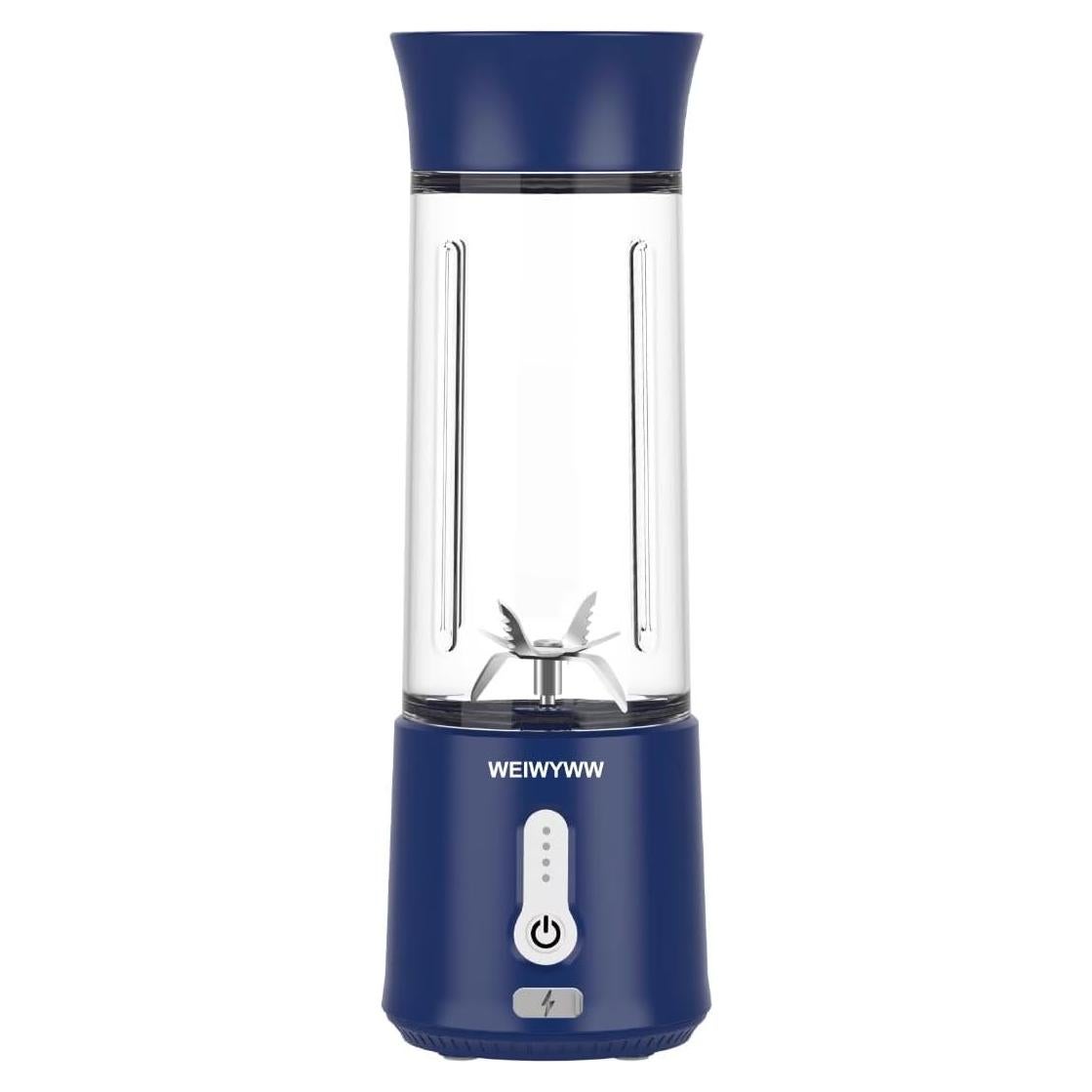 Licuadora Portátil WEIWYWW 500ml USB 150W Azul para Jugos