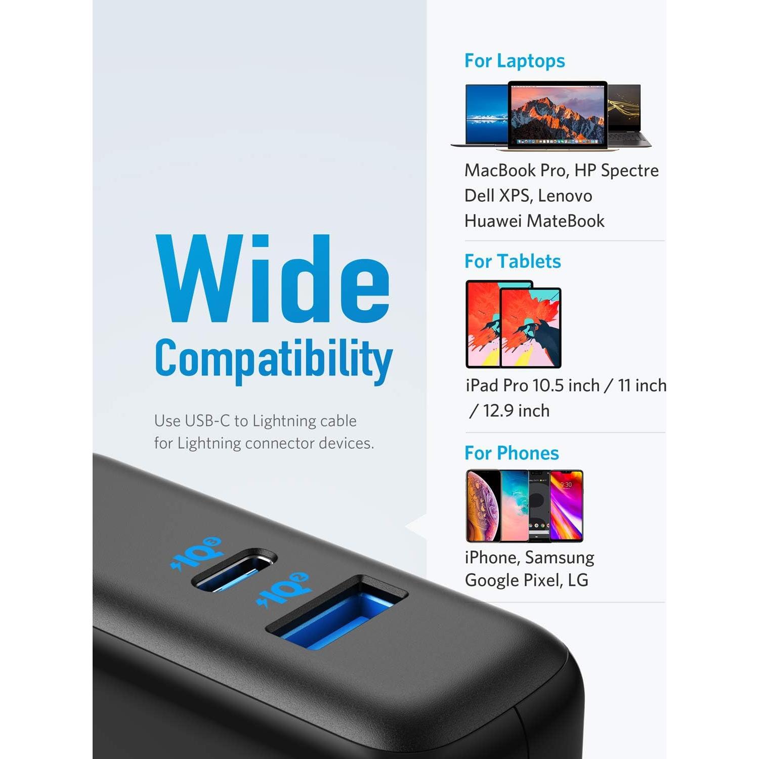 Cargador Anker 60W PowerPort Atom III USB-C y USB-A