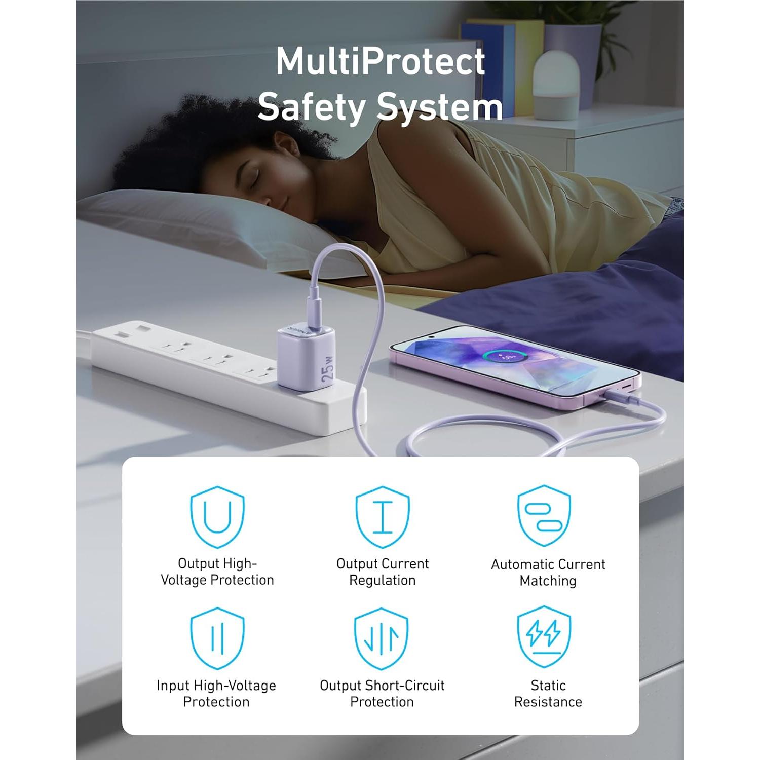 Cargador Anker 25W USB C Compacto Plegable para Samsung y Apple