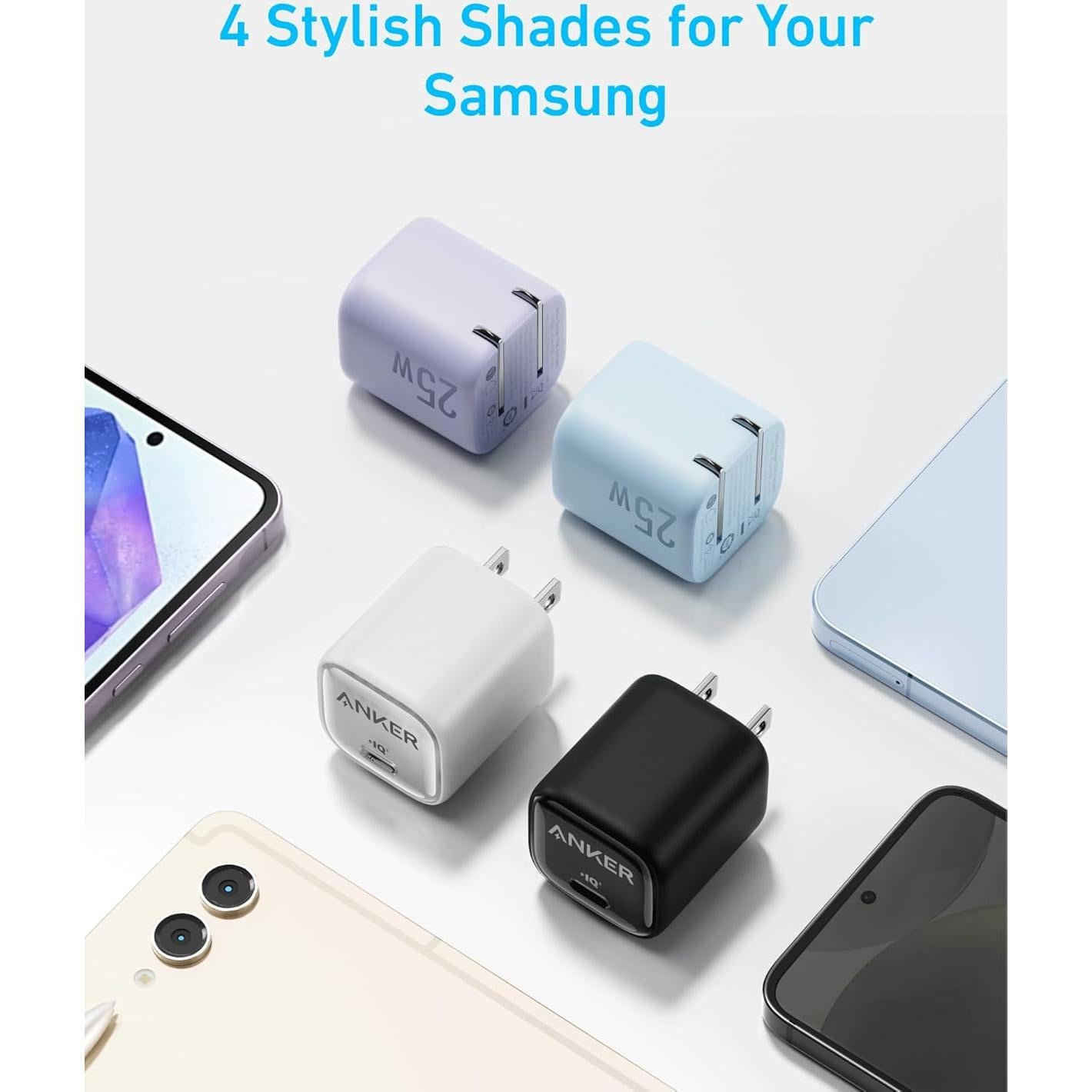 Cargador Anker 25W USB C Compacto Plegable para Samsung y Apple