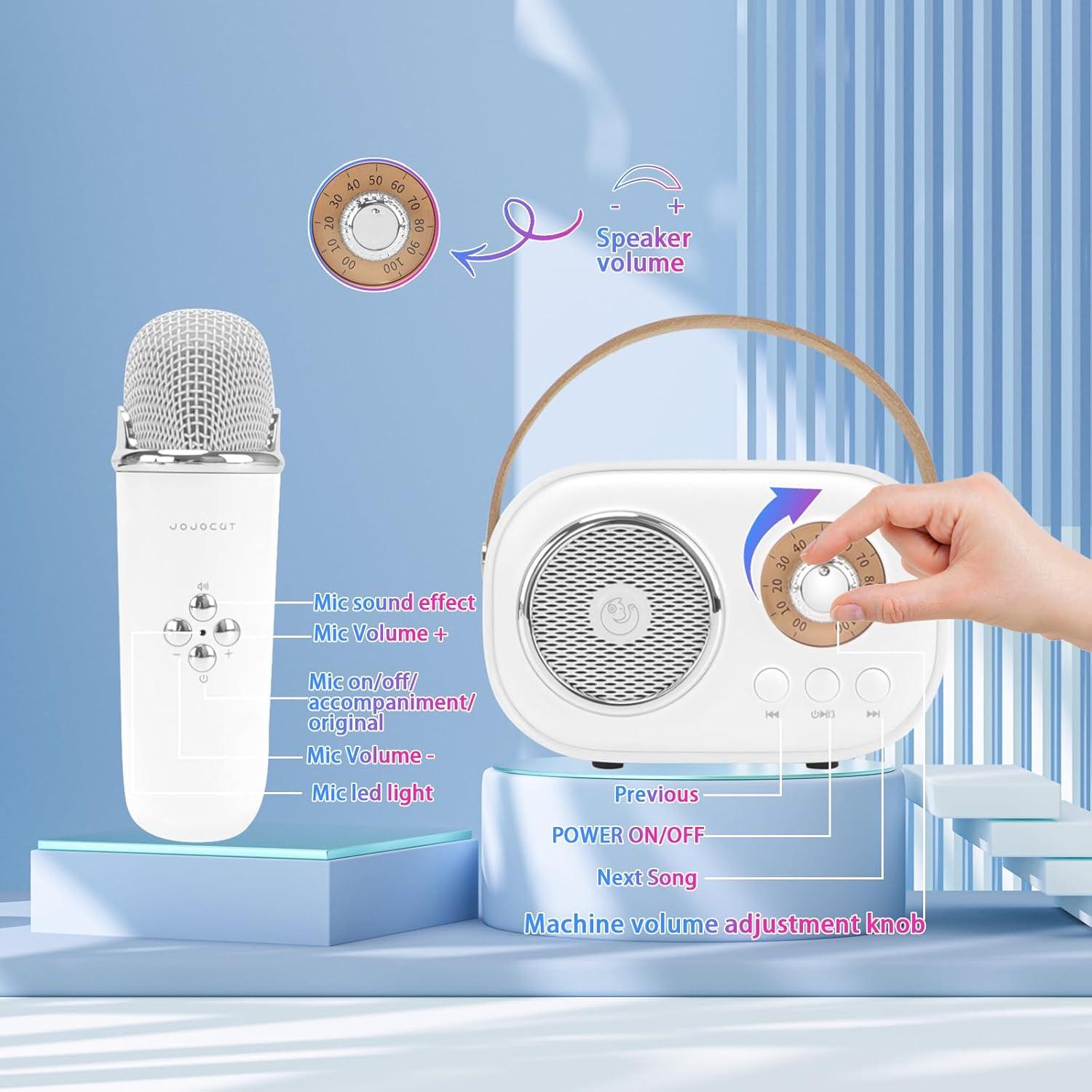 Mini Máquina de Karaoke Aresrora C20 Plus con 2 Micrófonos