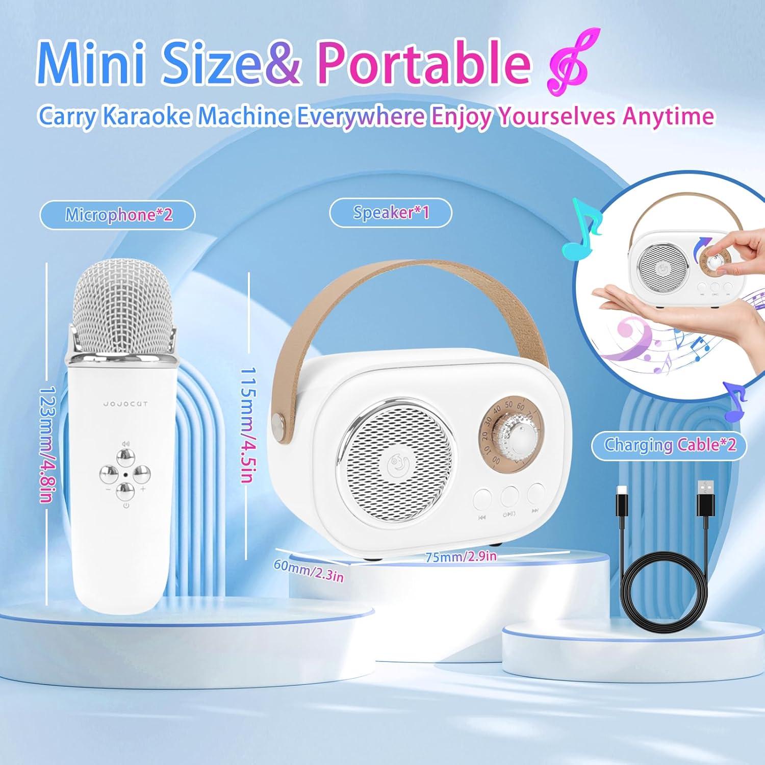 Mini Máquina de Karaoke Aresrora C20 Plus con 2 Micrófonos