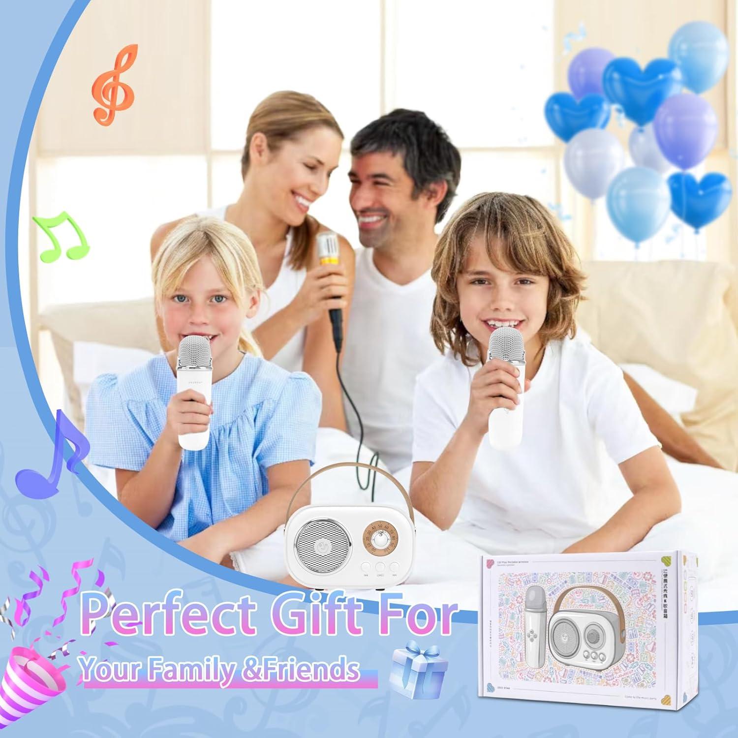 Mini Máquina de Karaoke Aresrora C20 Plus con 2 Micrófonos