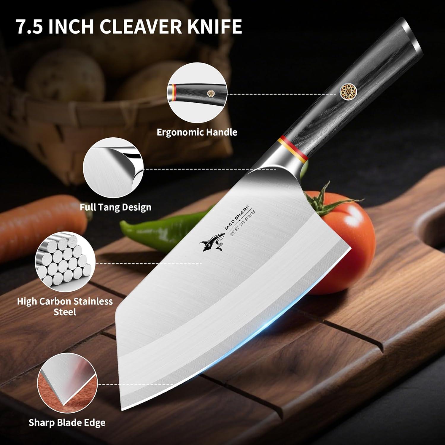 Cuchillo de Carnicería MAD SHARK 17.78 cm Acero Inoxidable Pakkawood