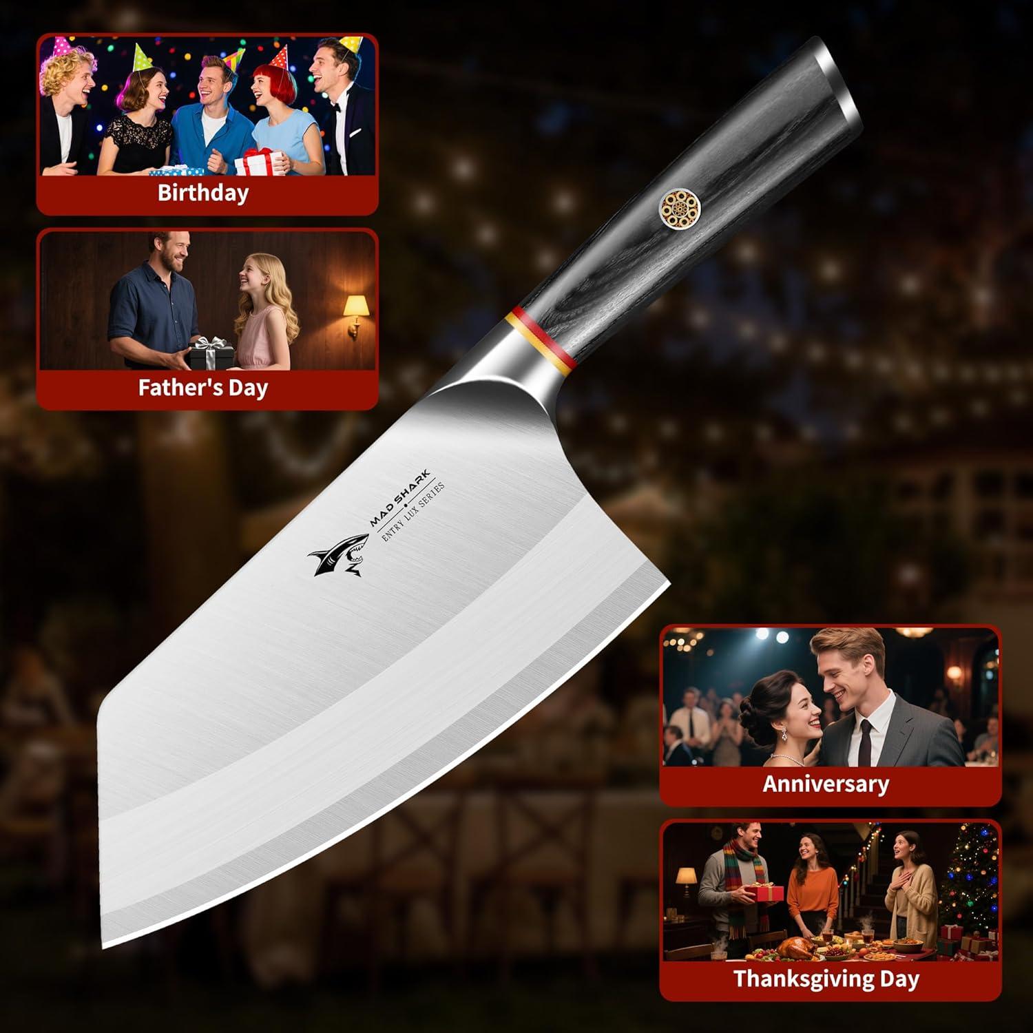 Cuchillo de Carnicería MAD SHARK 17.78 cm Acero Inoxidable Pakkawood