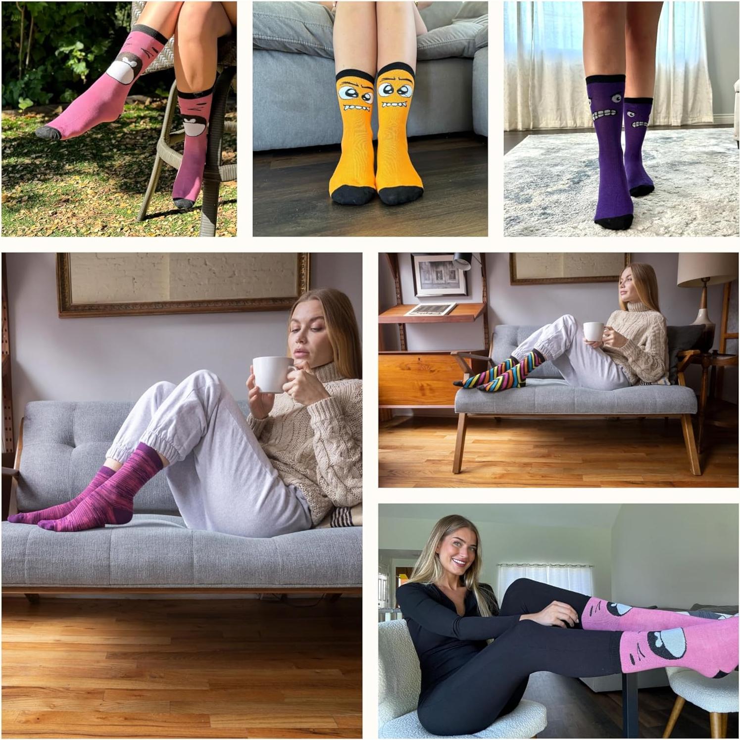 Calcetines de Mujer GH 12 Pares Coloridos Talla 9-11