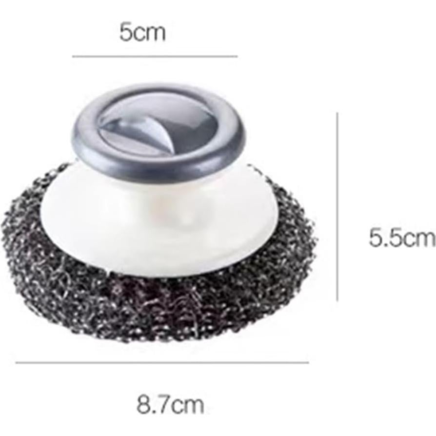 Estropajos de Acero Inoxidable JRIQH con Mango y Cepillo 3 Pcs