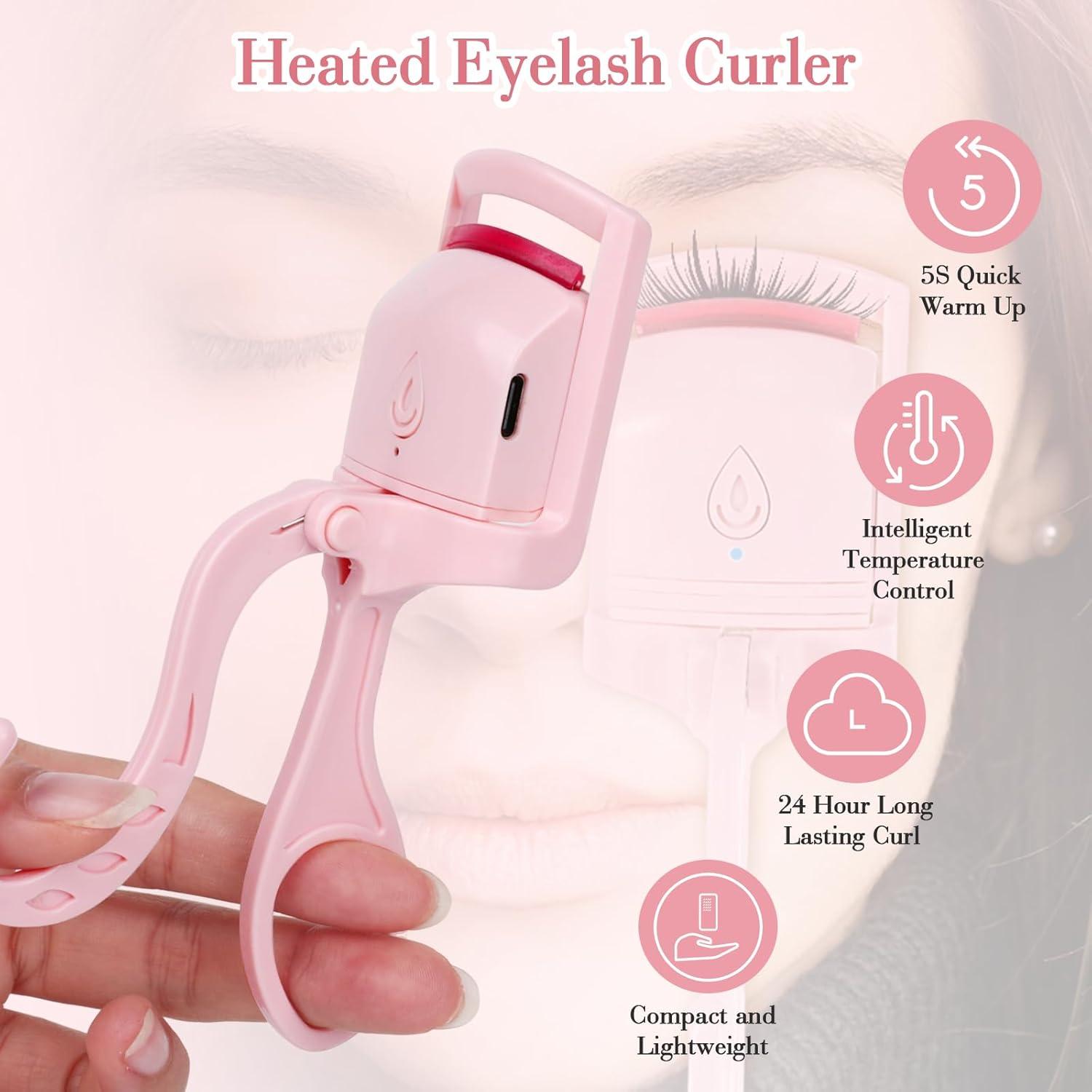 Rizador de Pestañas Eléctrico YOUNG-W Rosa Recargable 24h