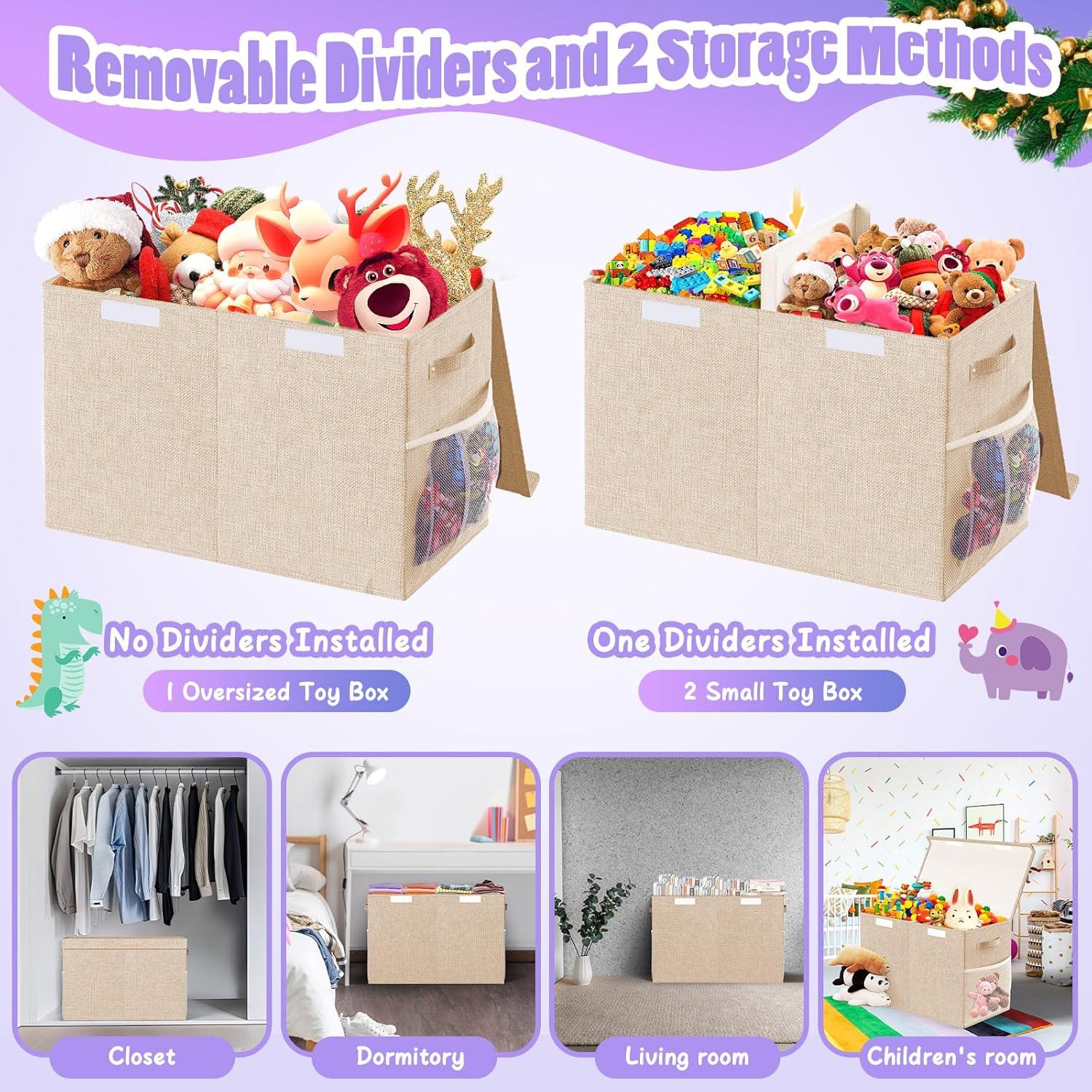 Caja de Almacenamiento de Juguetes Rocamdo Beige 90L