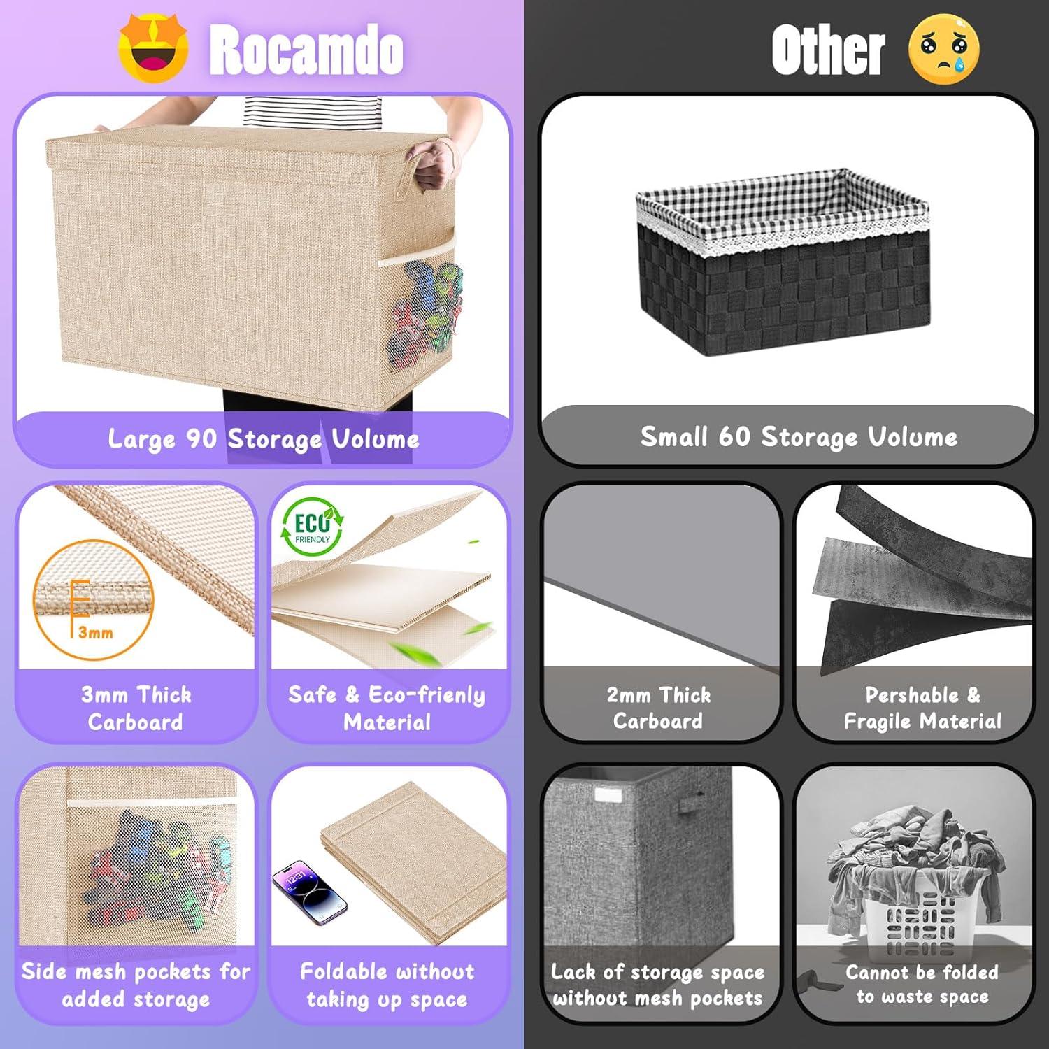 Caja de Almacenamiento de Juguetes Rocamdo Beige 90L