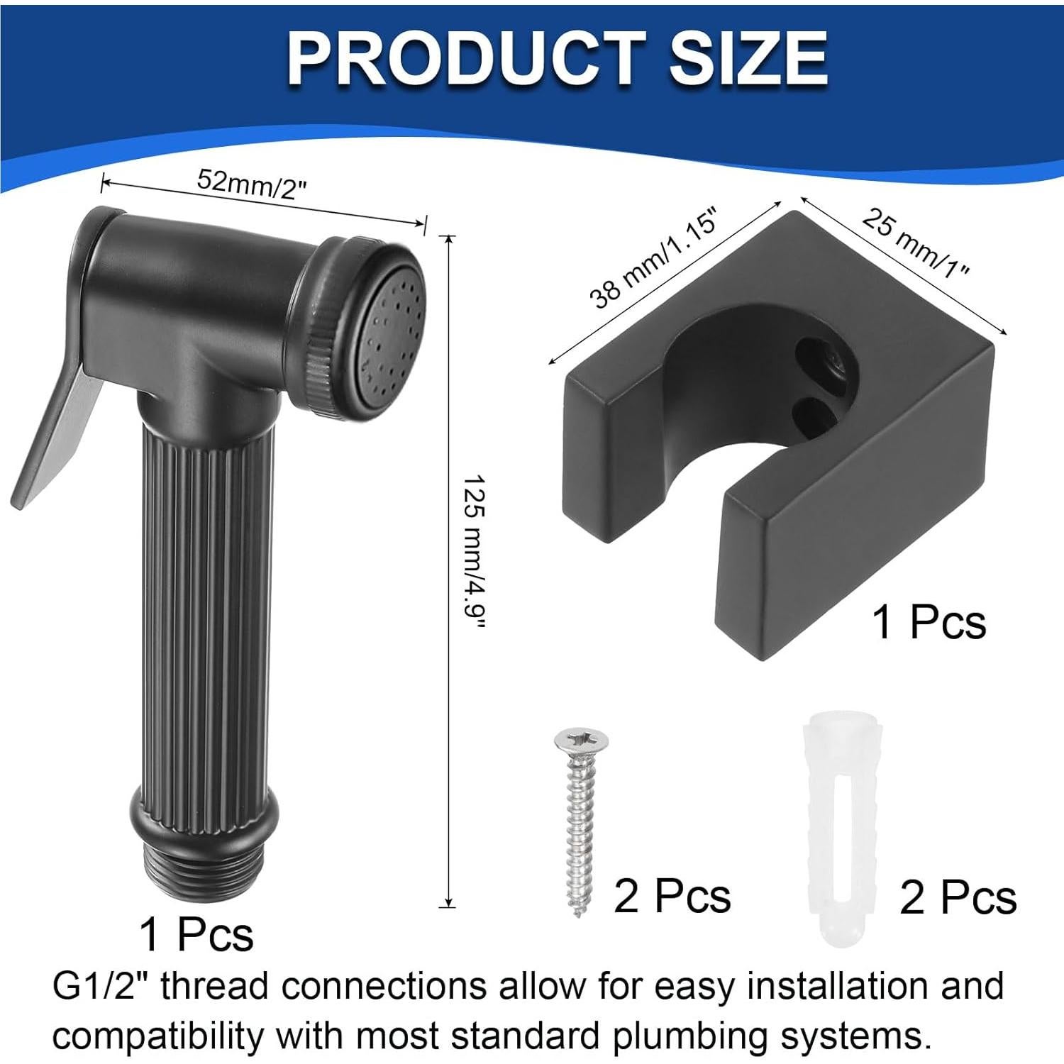 Rociador de Bidet de Mano uxcell Negro con Control de Agua