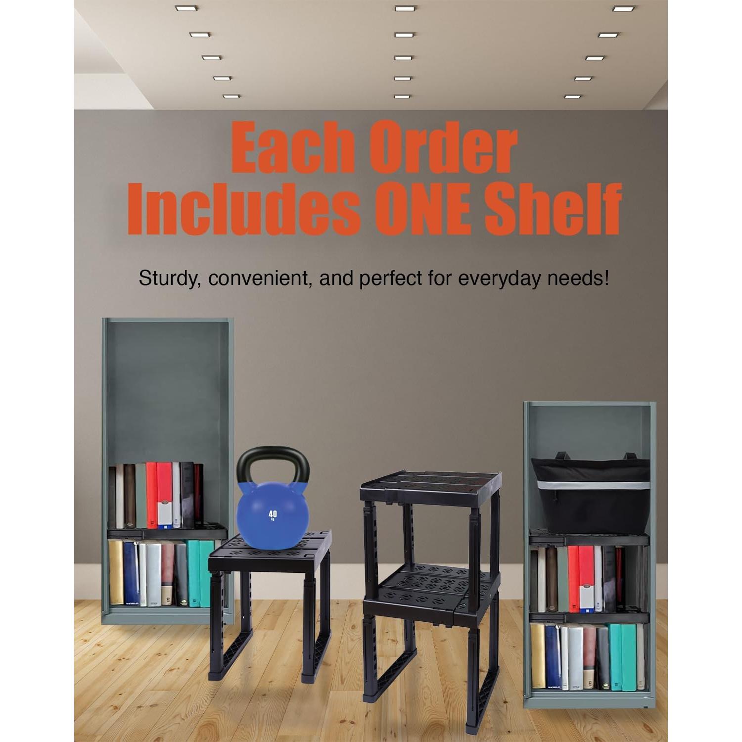 Estante Organizador de Taquilla Piffny Ajustable Negro 1 Unidad