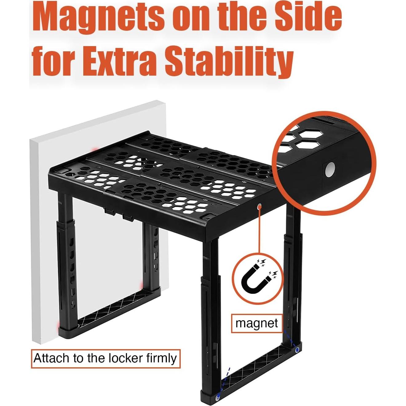 Estante Organizador de Taquilla Piffny Ajustable Negro 1 Unidad