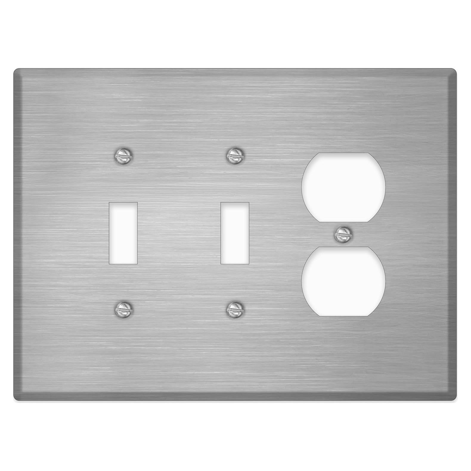 Placa de Pared Jumbo 3 Gang Airmont Acero Inoxidable Cepillado