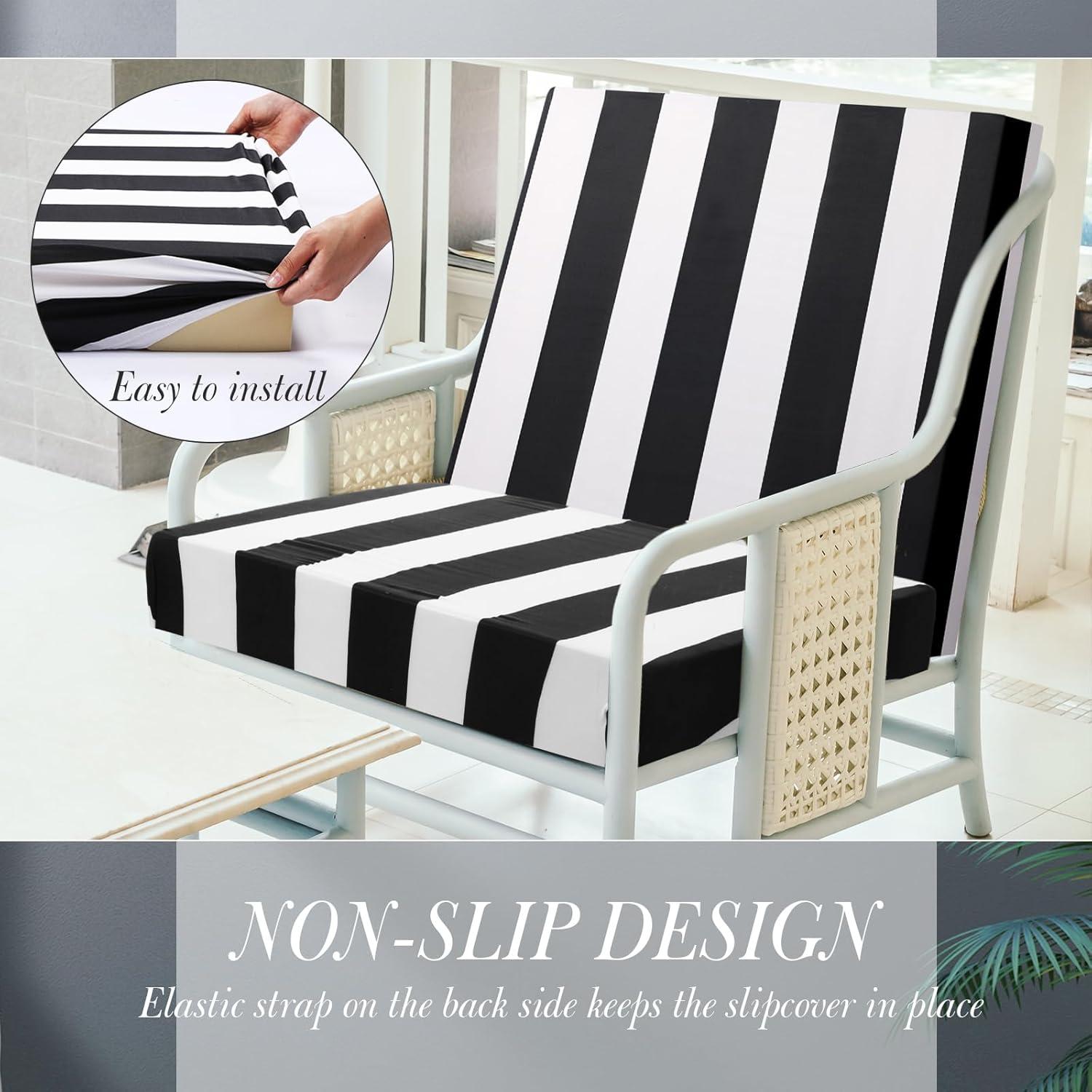 Fundas de Cojines Estirables Newwiee 8 Piezas Negro 50-68 cm