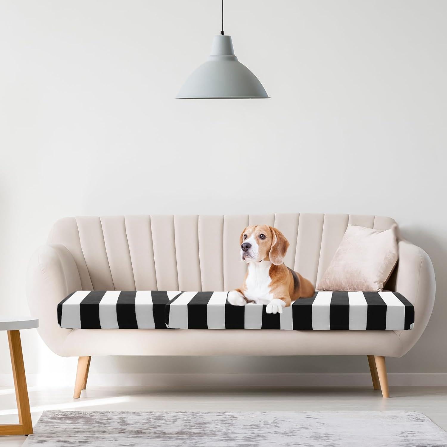 Fundas de Cojines Estirables Newwiee 8 Piezas Negro 50-68 cm