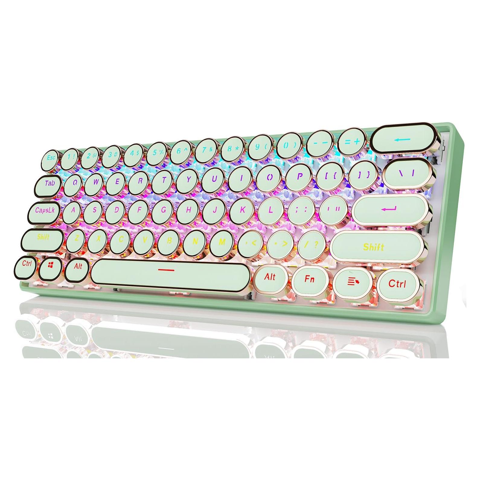 Teclado Mecánico Inalámbrico EWEADN G61 Verde 60% Retroiluminado