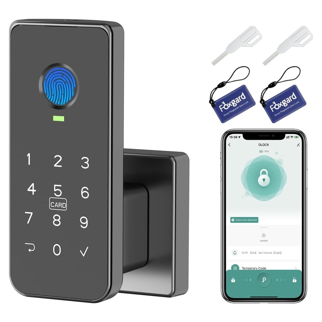 Cerradura Inteligente Biométrica Foxgard FNL-01 con Huella Dactilar