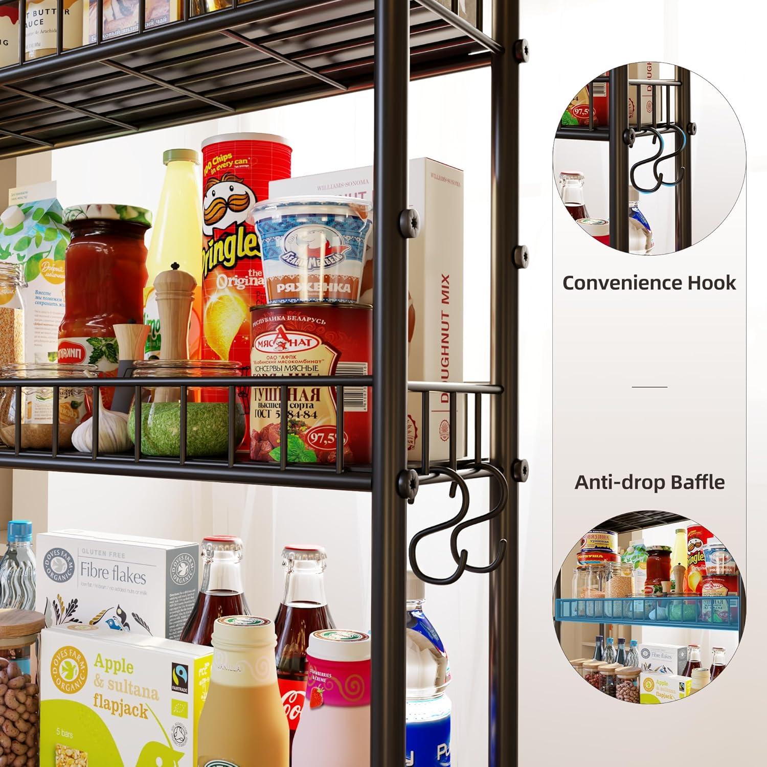 Carro de Almacenamiento Rodante VKTO 6 Niveles Negro 15.24 cm