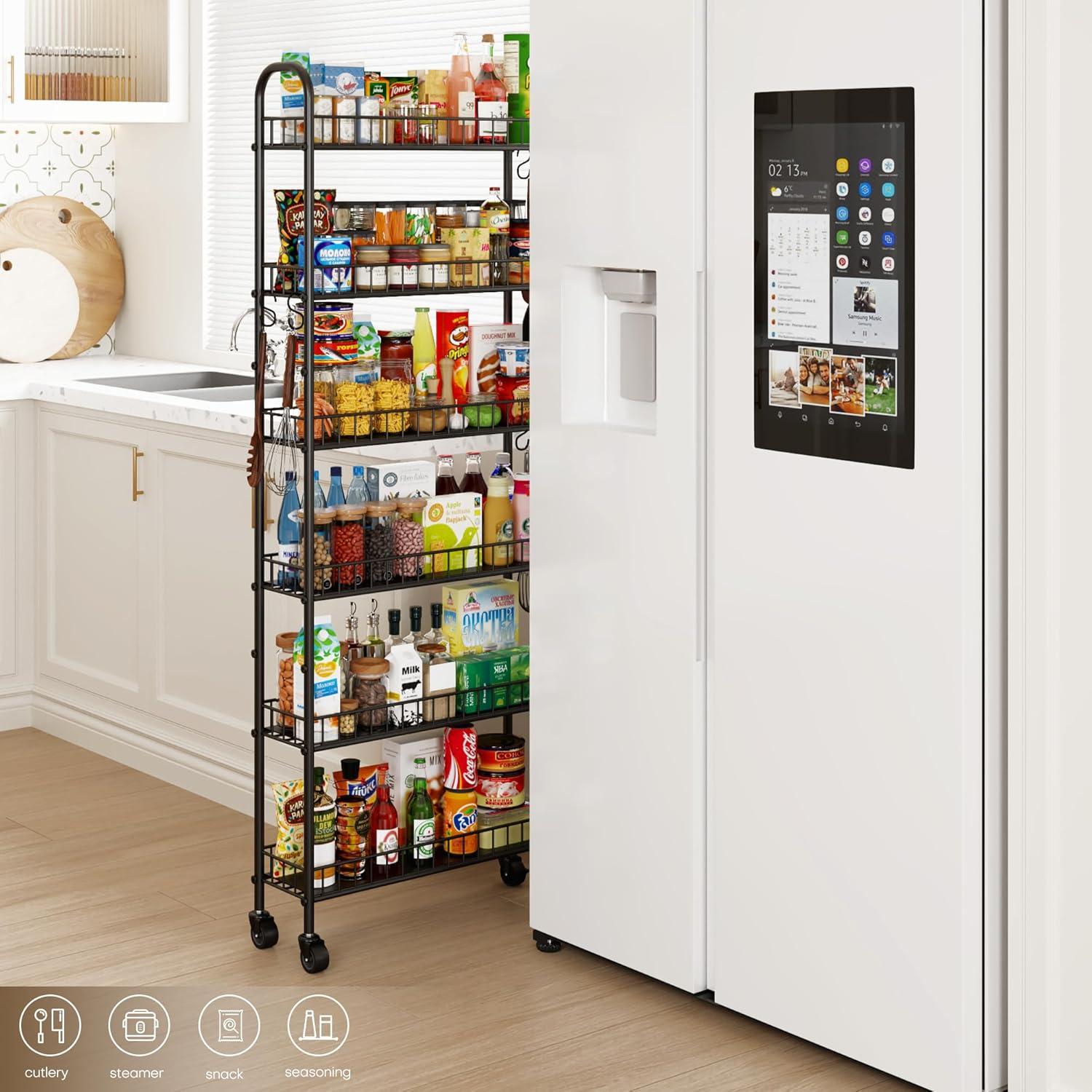 Carro de Almacenamiento Rodante VKTO 6 Niveles Negro 15.24 cm