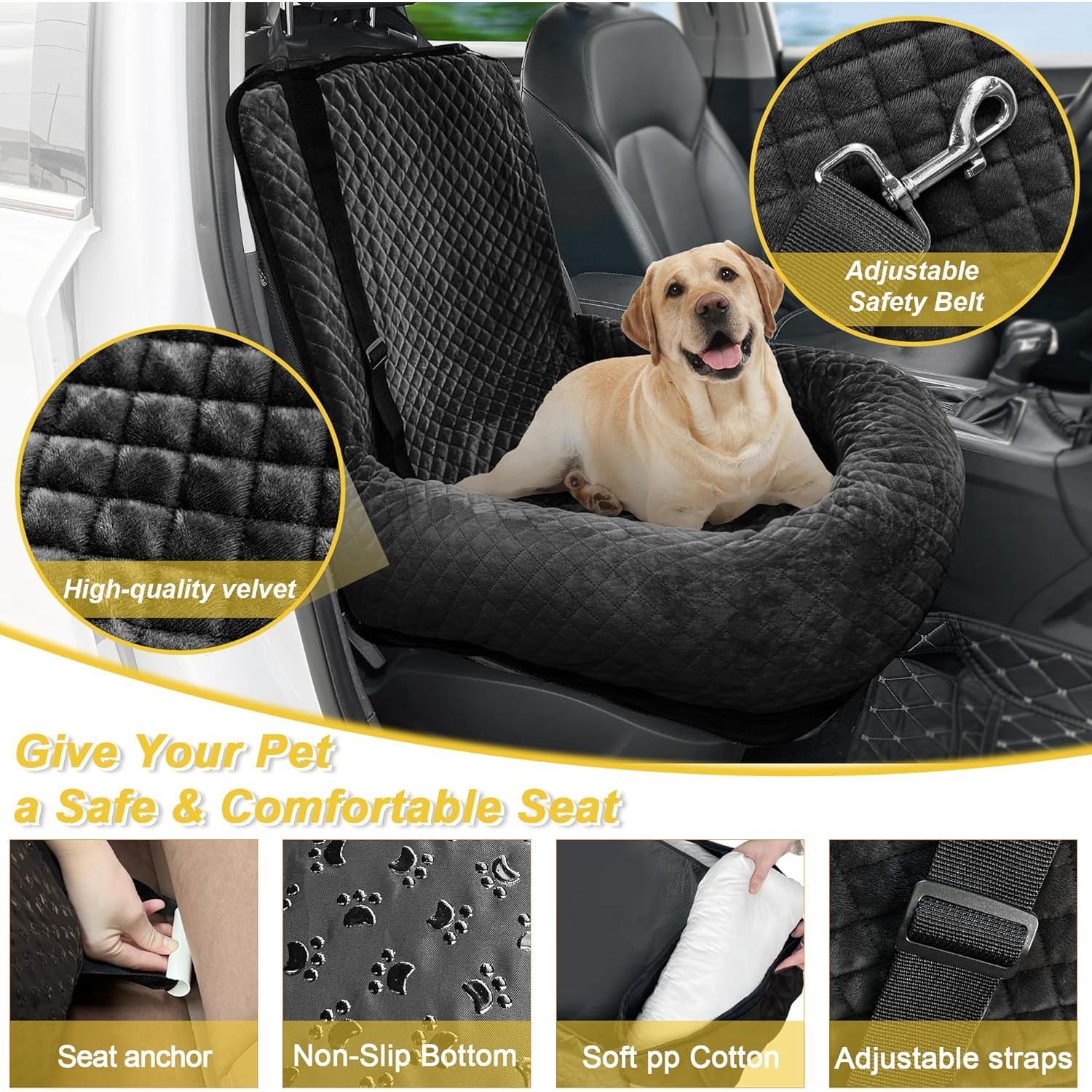Asiento de Coche para Perros MagicFox FJS-B Negro 50.8x50.8 cm