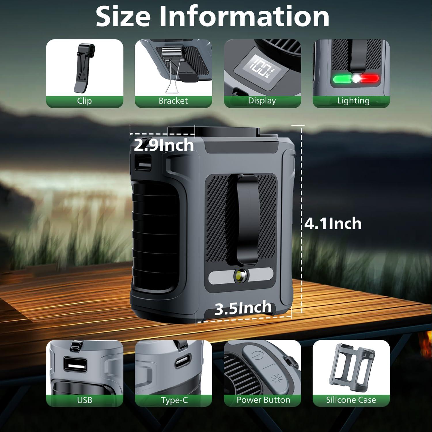 Ventilador de Cintura Portátil Leeyalan F1 5 Velocidades 20000RPM