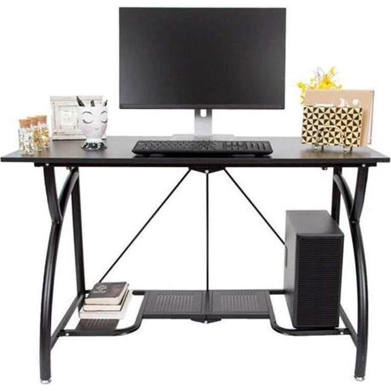 Escritorio Plegable Origami Grande Negro con Estante Inferior